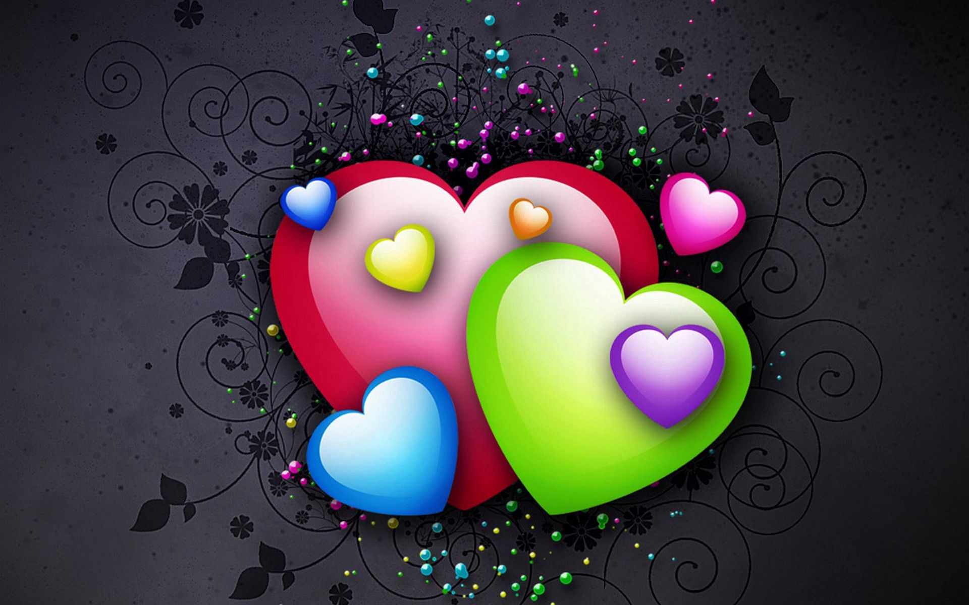 bright, hearts, love, background, multicolored, motley 4K Ultra