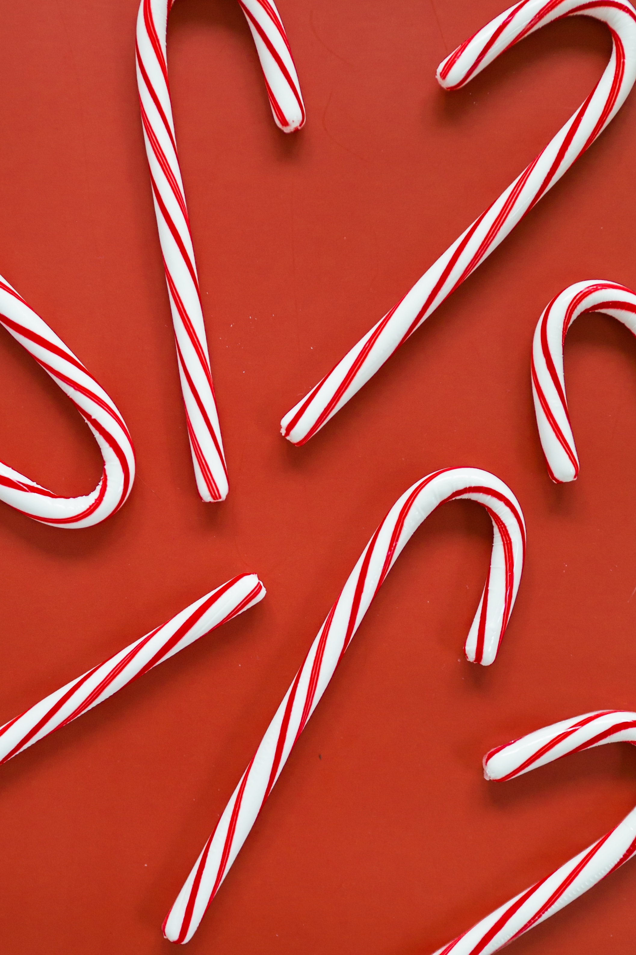 Download mobile wallpaper Caramel Canes, Candy Canes, New Year, Holidays, Candies, Christmas for free.