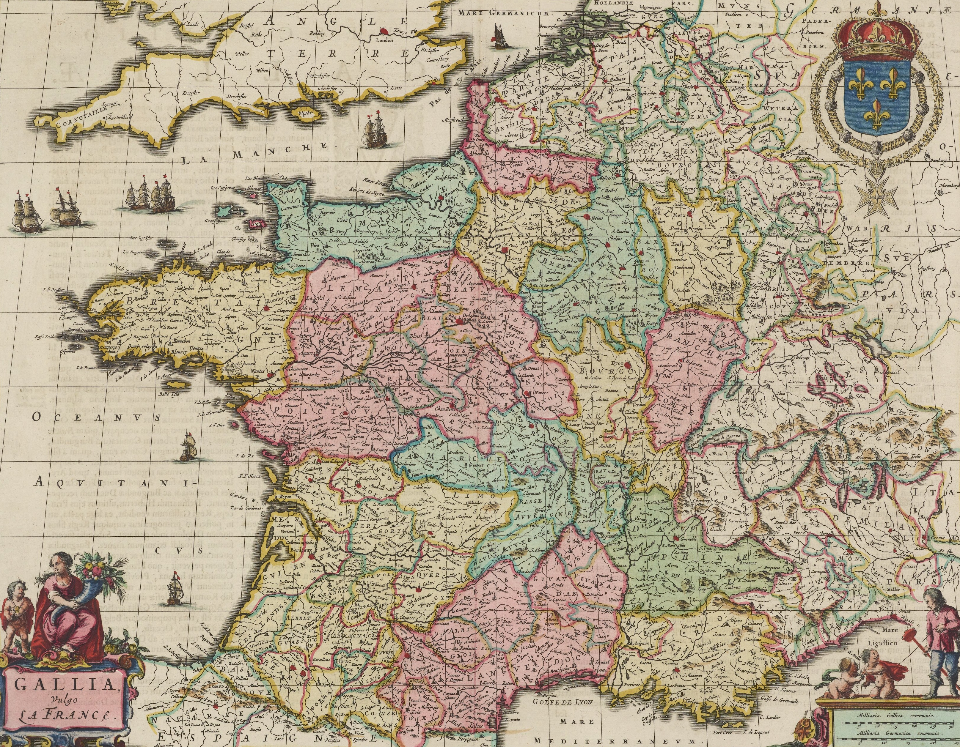 France Map old. Avignon old Map.