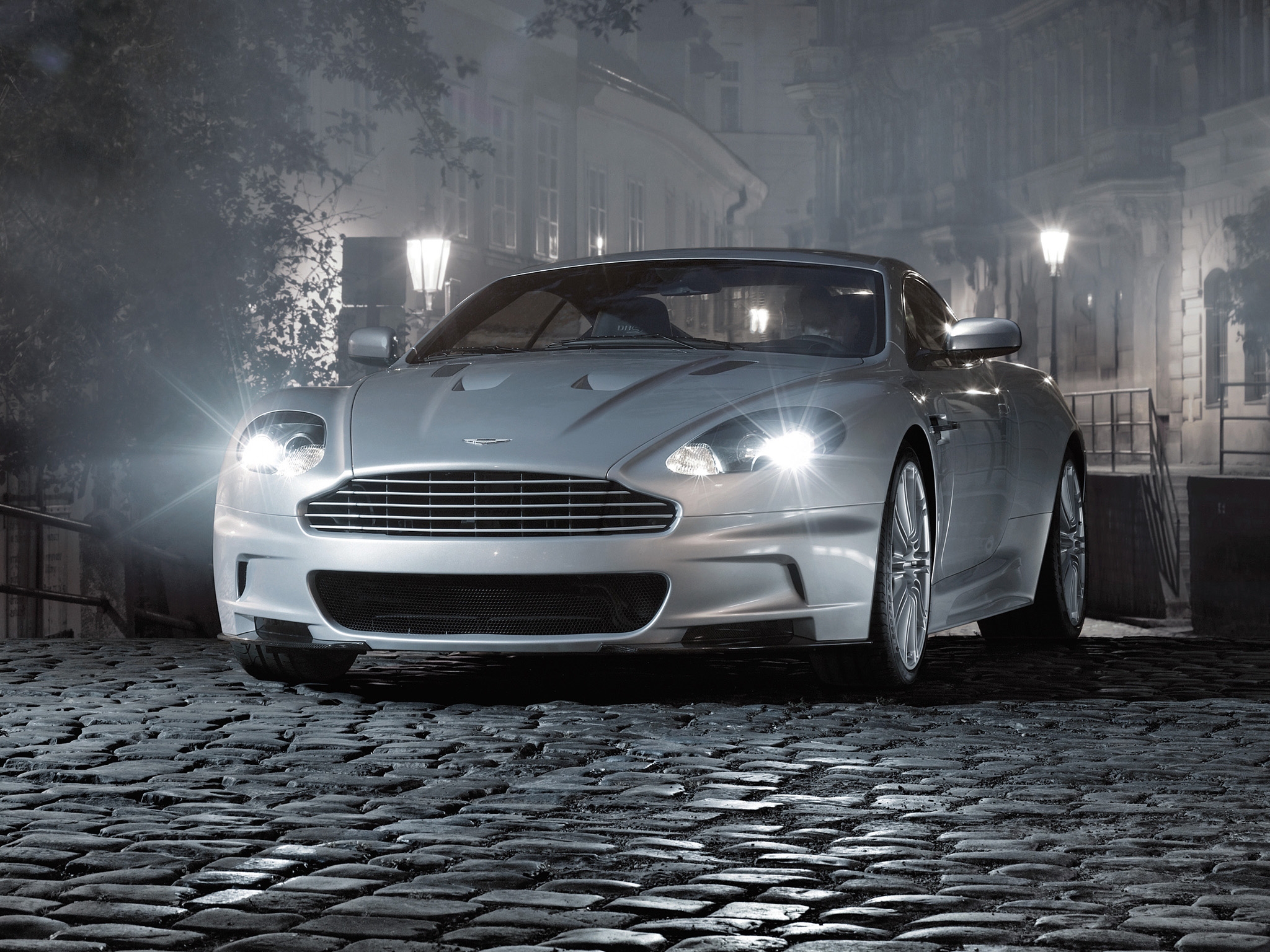Download mobile wallpaper Dbs, 2008, Aston Martin, Style, Grey, Front View, Street, Auto, Cars for free.
