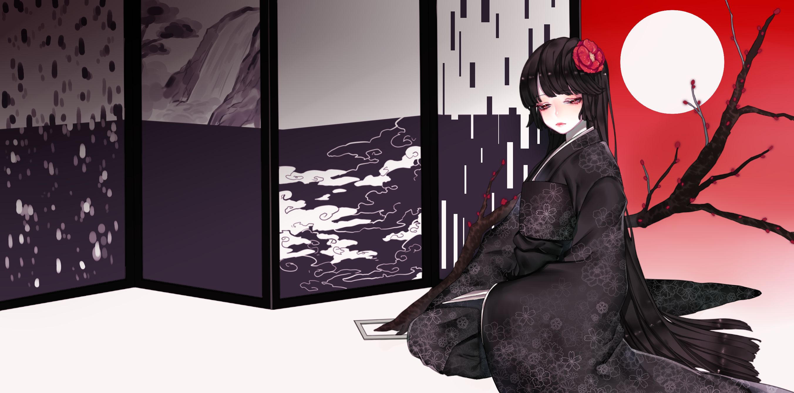 Черное кимоно аниме