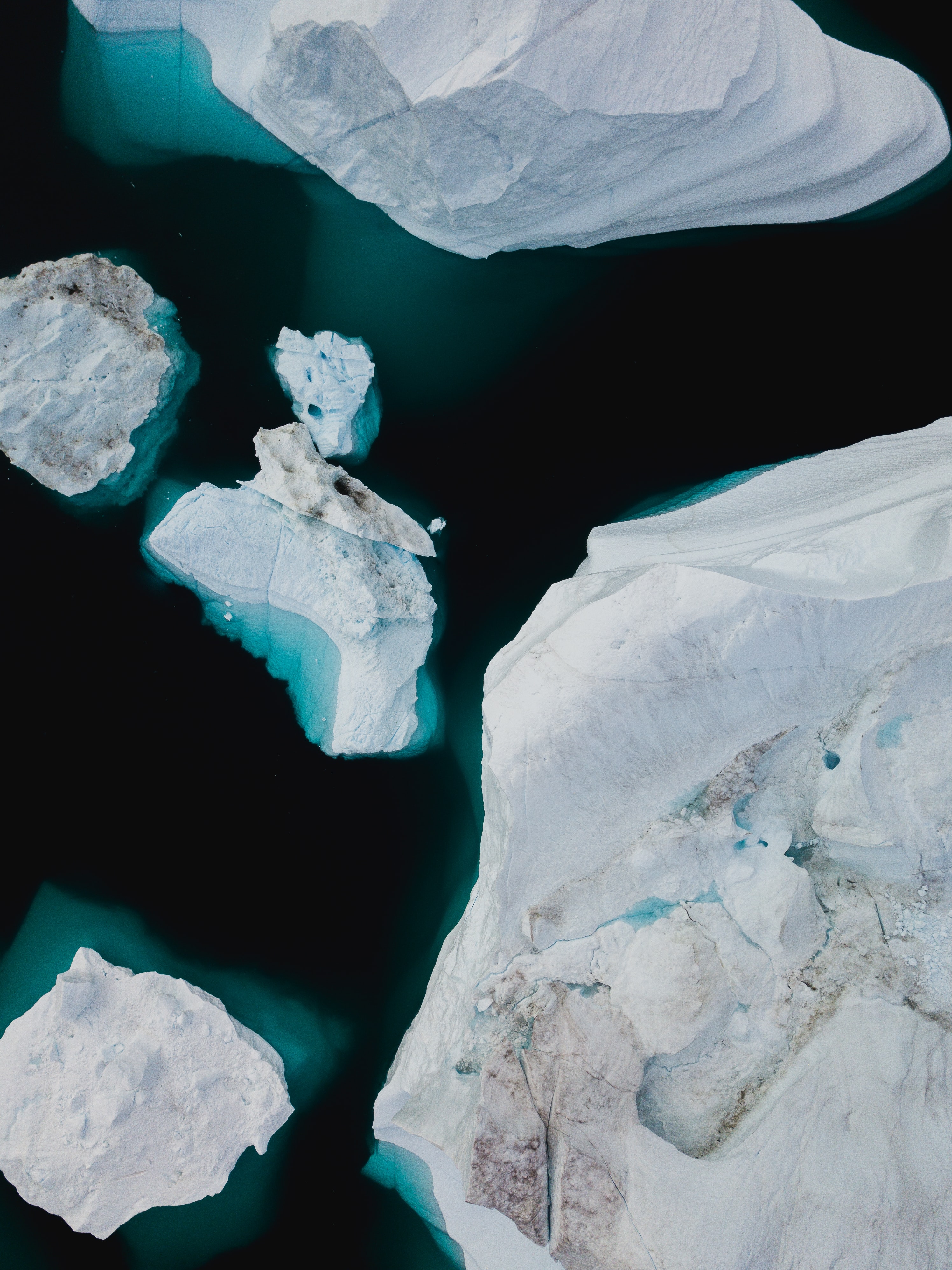 Download mobile wallpaper Ice Floes, View From Above, Ice, Nature for free.