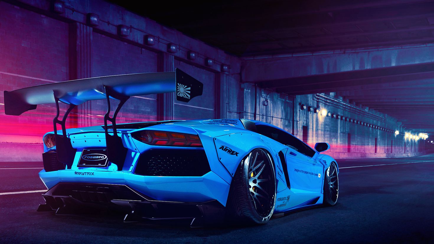 Lamborghini Aventador lp700 черная сзади