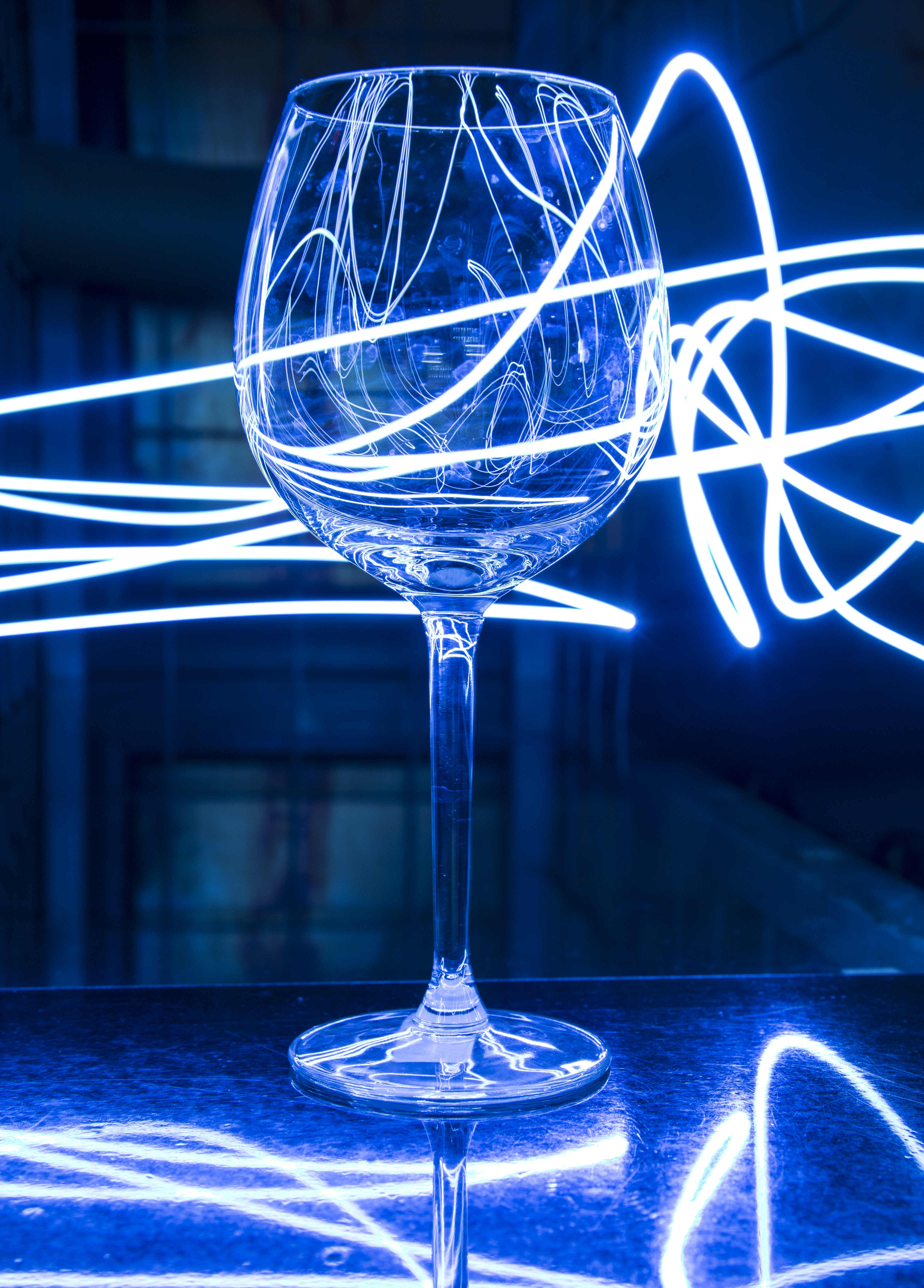 neon, wineglass, shine, light, miscellanea, miscellaneous, goblet 1080p