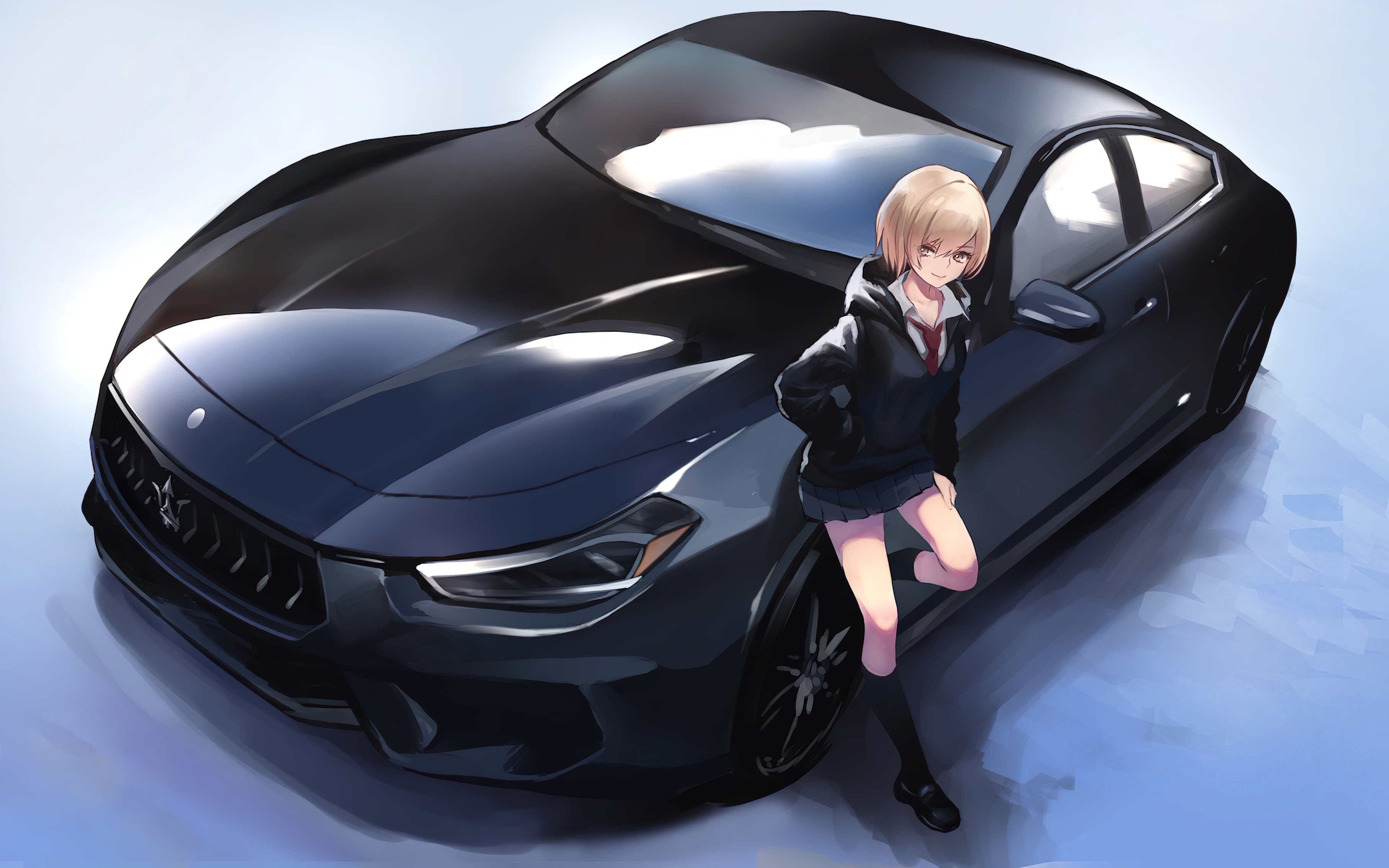 Anime Girl Wallpaper 4K in Black Car : r/AnimeWallpaper4K