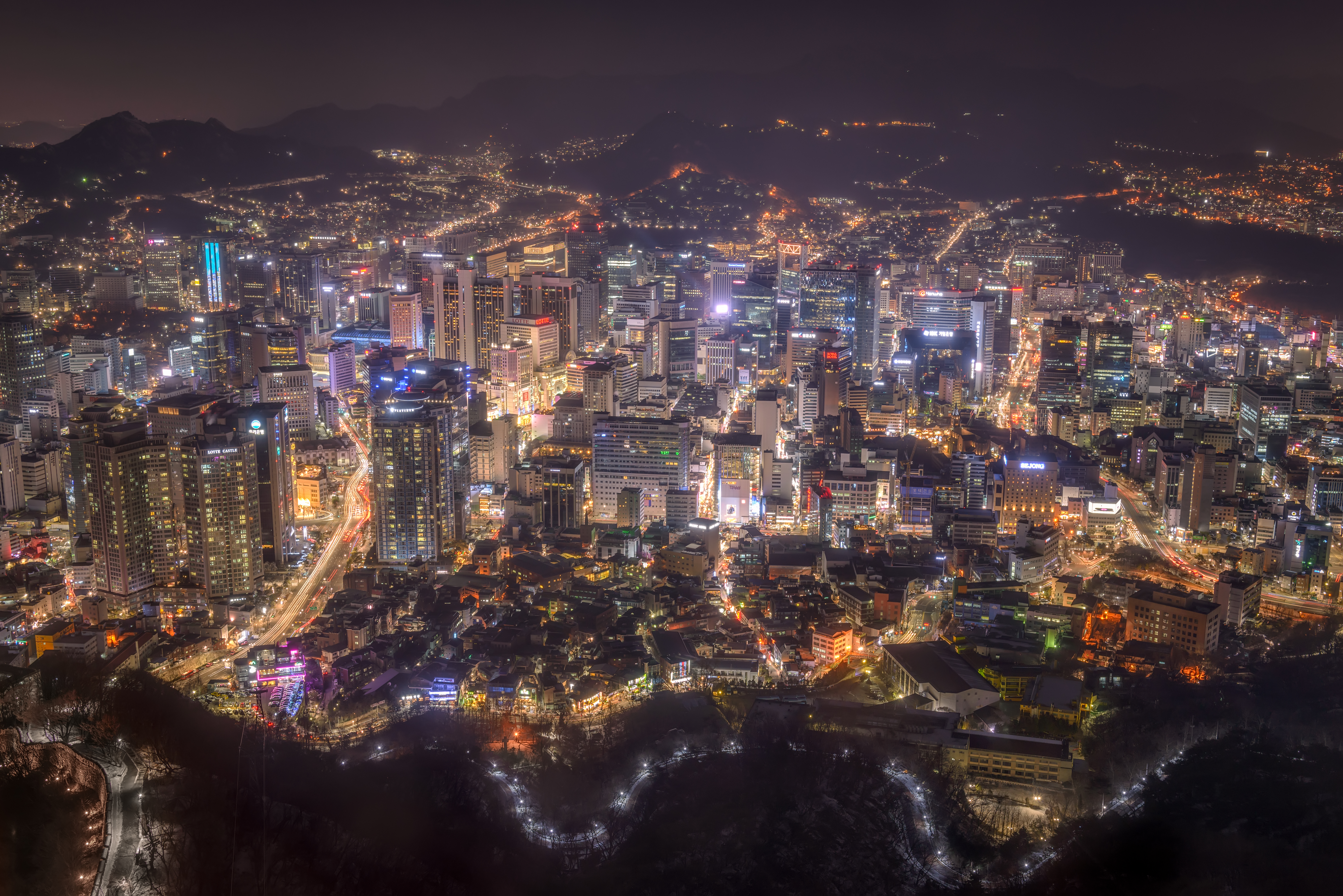 korea, cityscape, megapolis, man made, seoul, night, cities