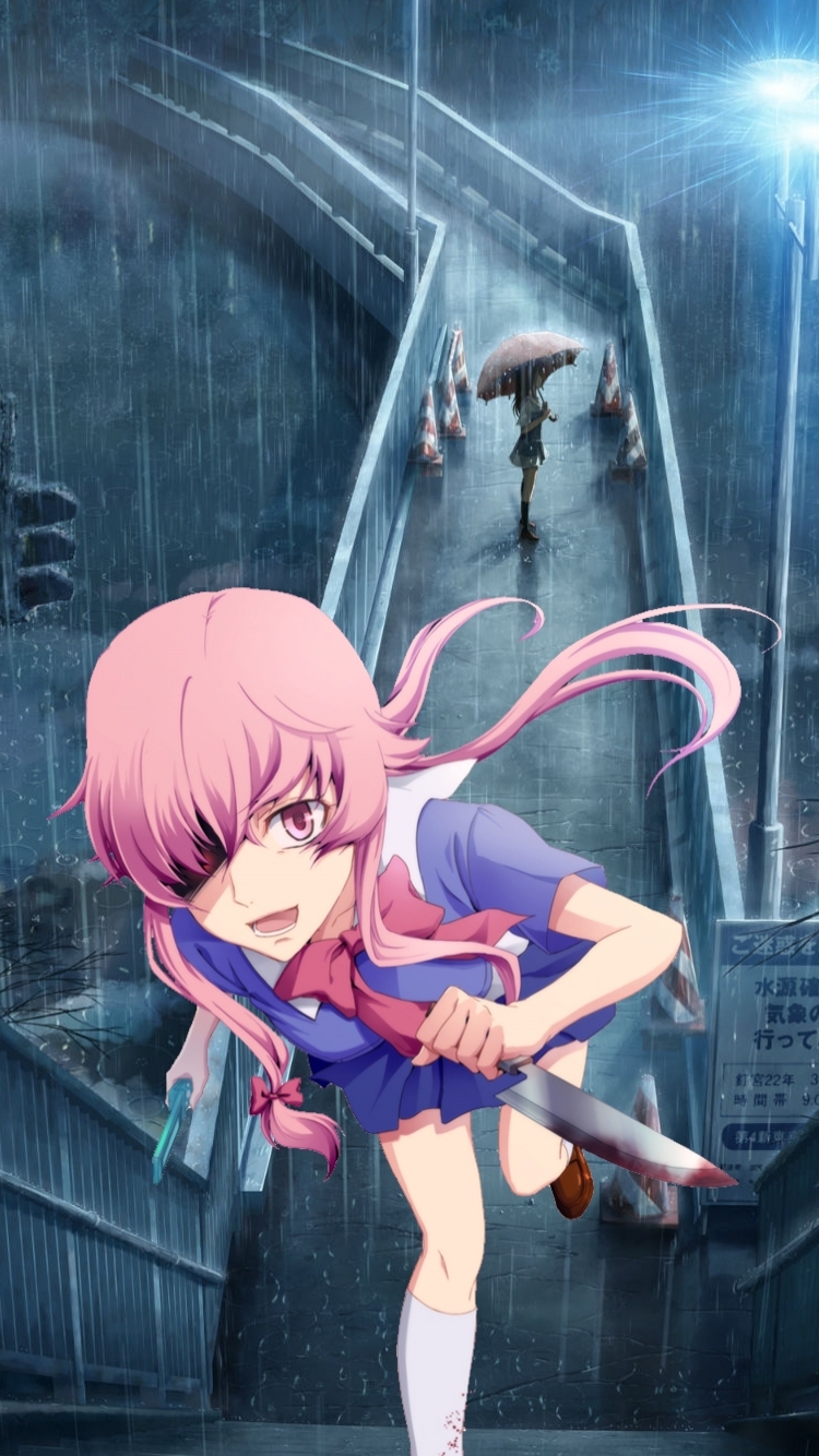 Mirai Nikki Anime Girl Long Hair pink Blood wallpaper, 2500x1750, 495869