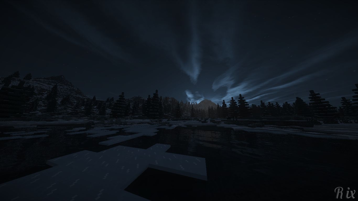 Лес майнкрафт ночь зима