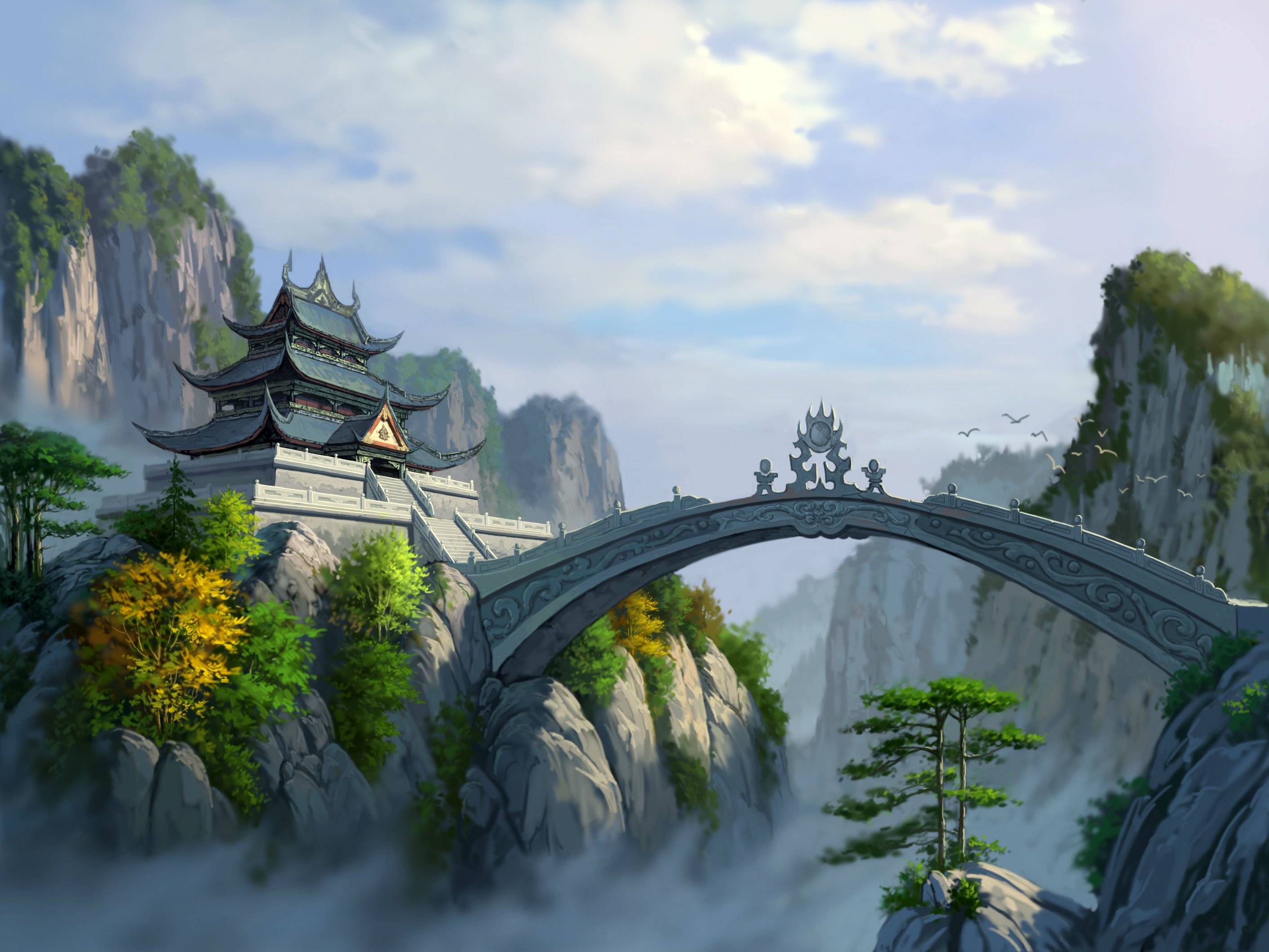 Китай храм мост