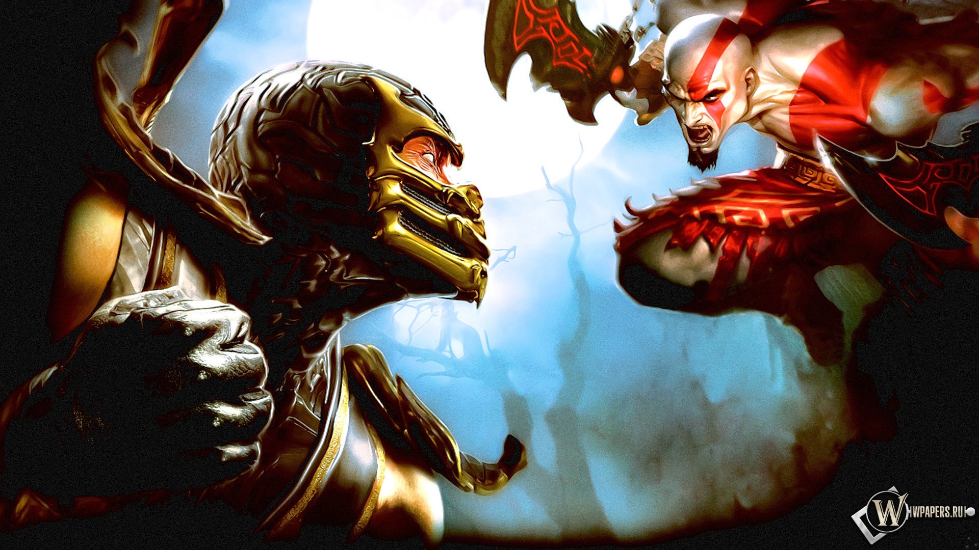 Desktop FHD kratos (god of war), video game, collage