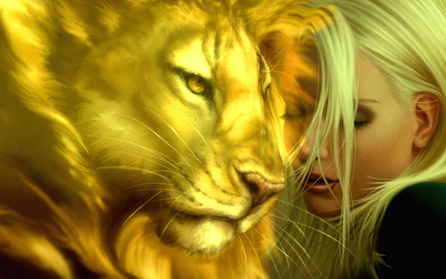Free HD lion, fantasy, women
