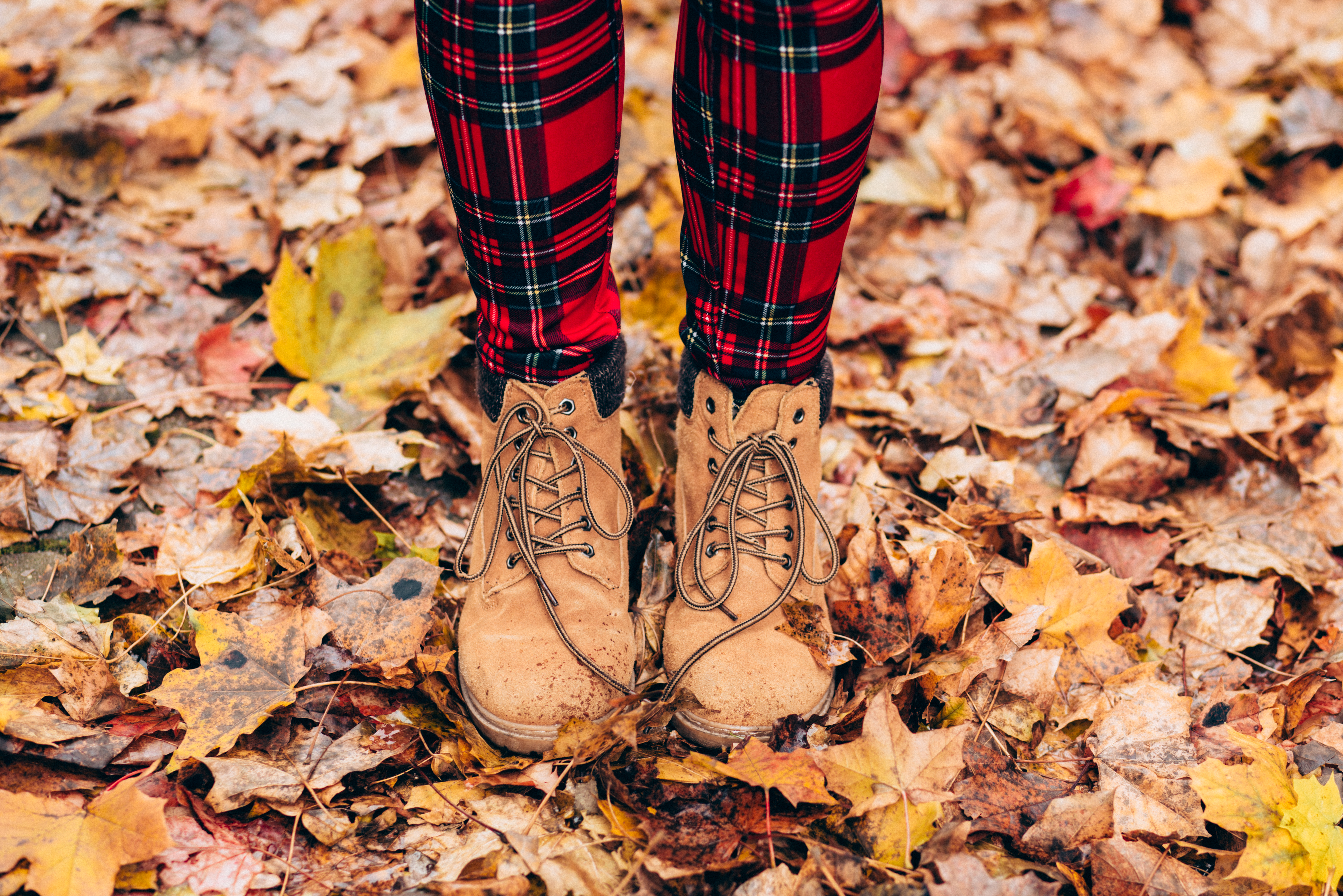 autumn, foliage, nature, legs, boots, shoes 8K
