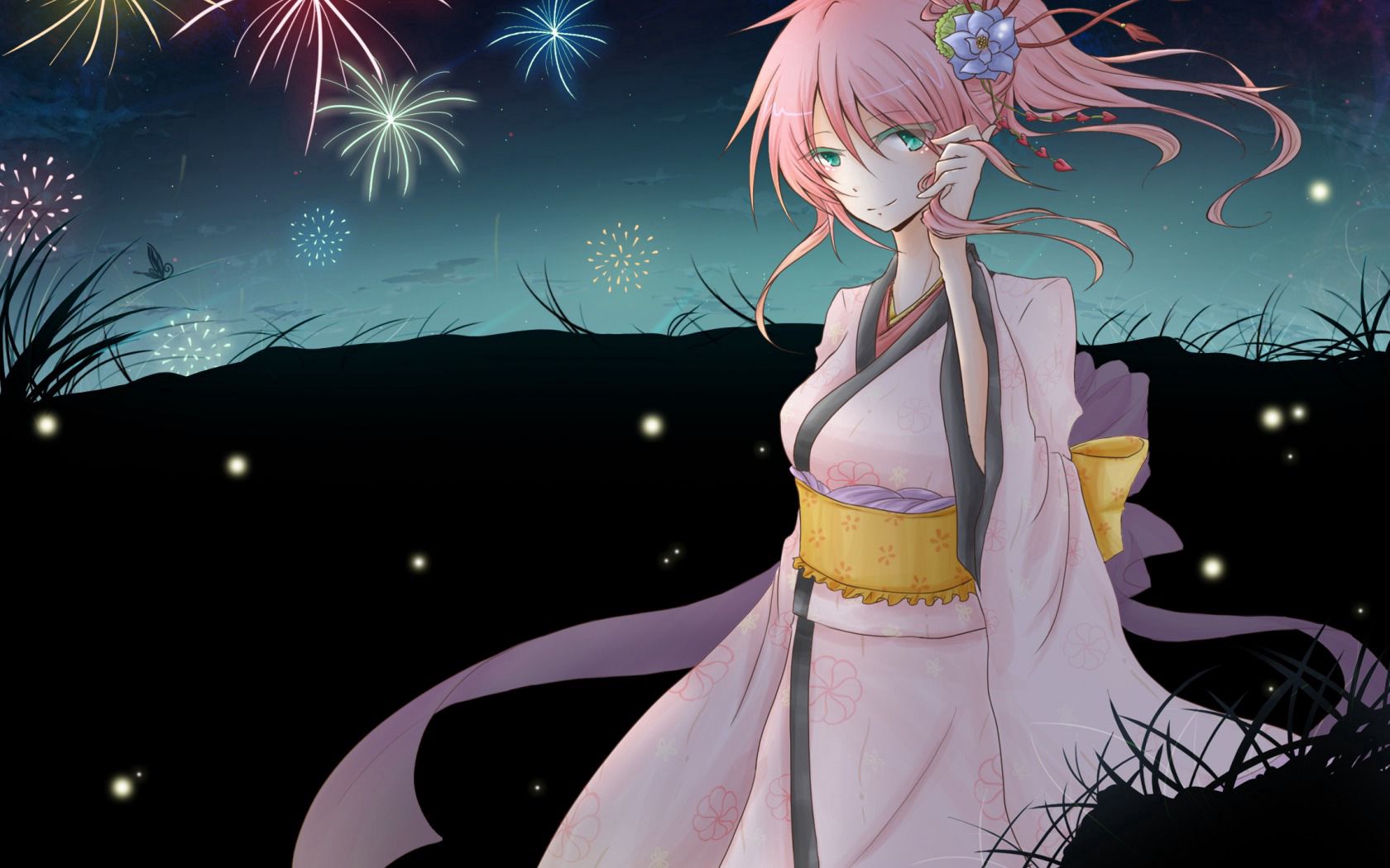 Download mobile wallpaper Megurine Luka, Vocaloid, Kimono, Girl, Anime for free.