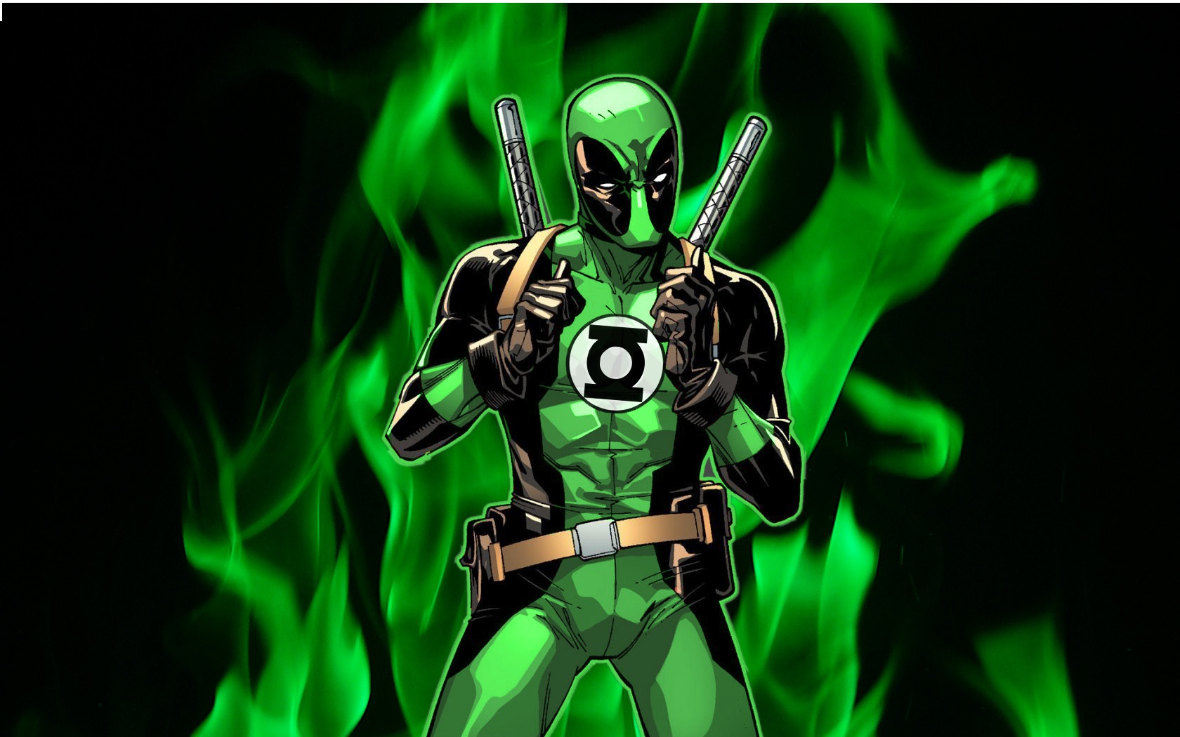 green lantern, deadpool, comics, wade wilson cellphone