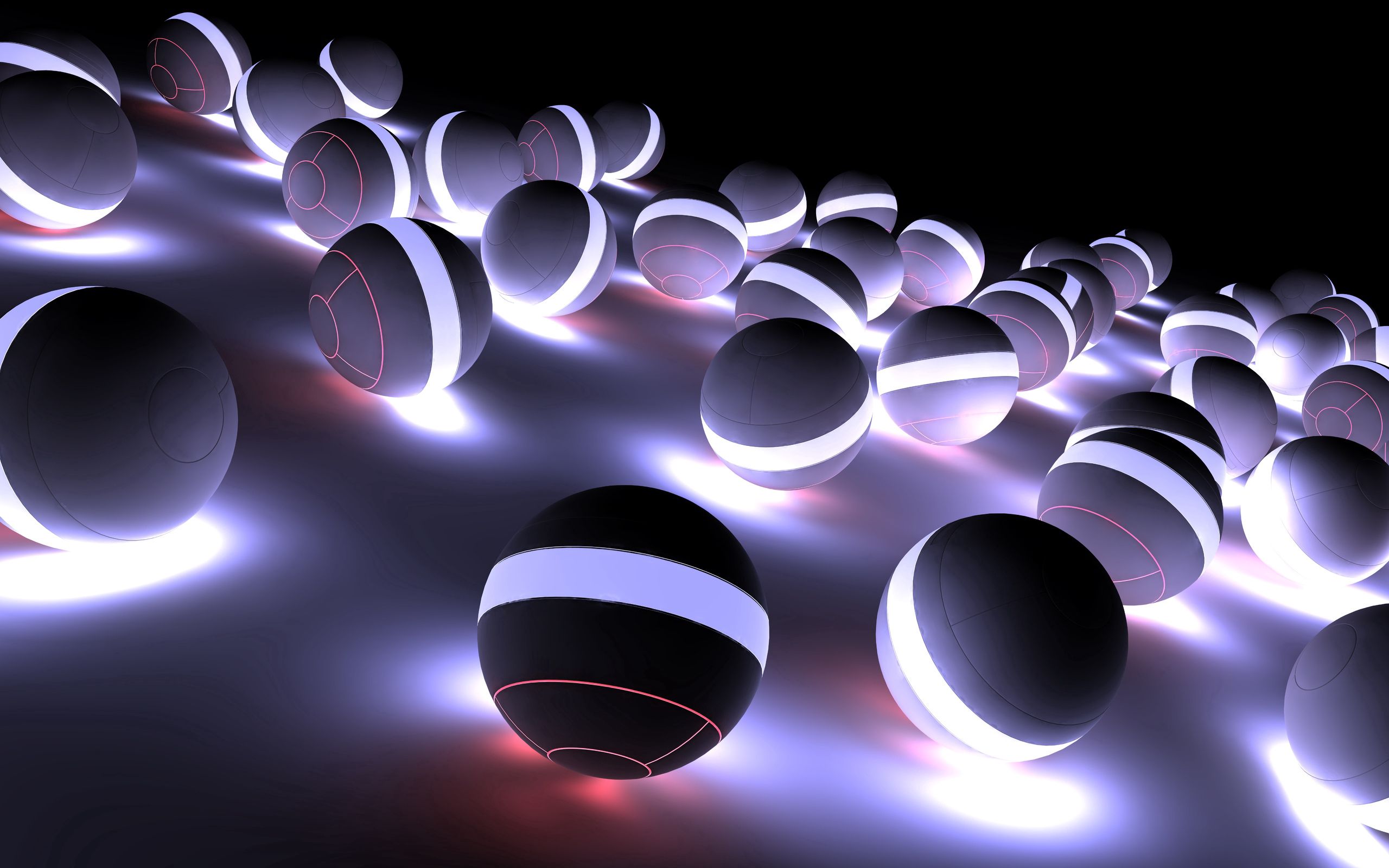 Download mobile wallpaper Shine, 3D, Balls, Light, Shadow, Bright, Neon for free.