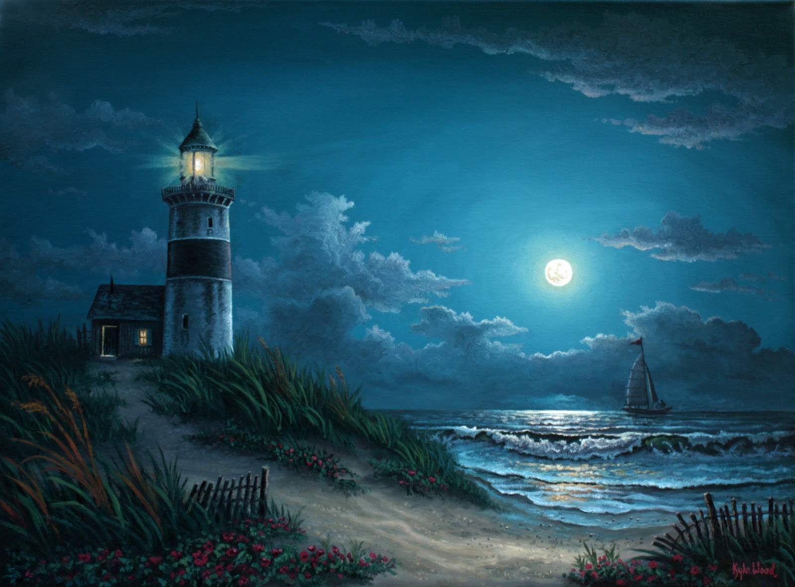 Море ночной пейзаж