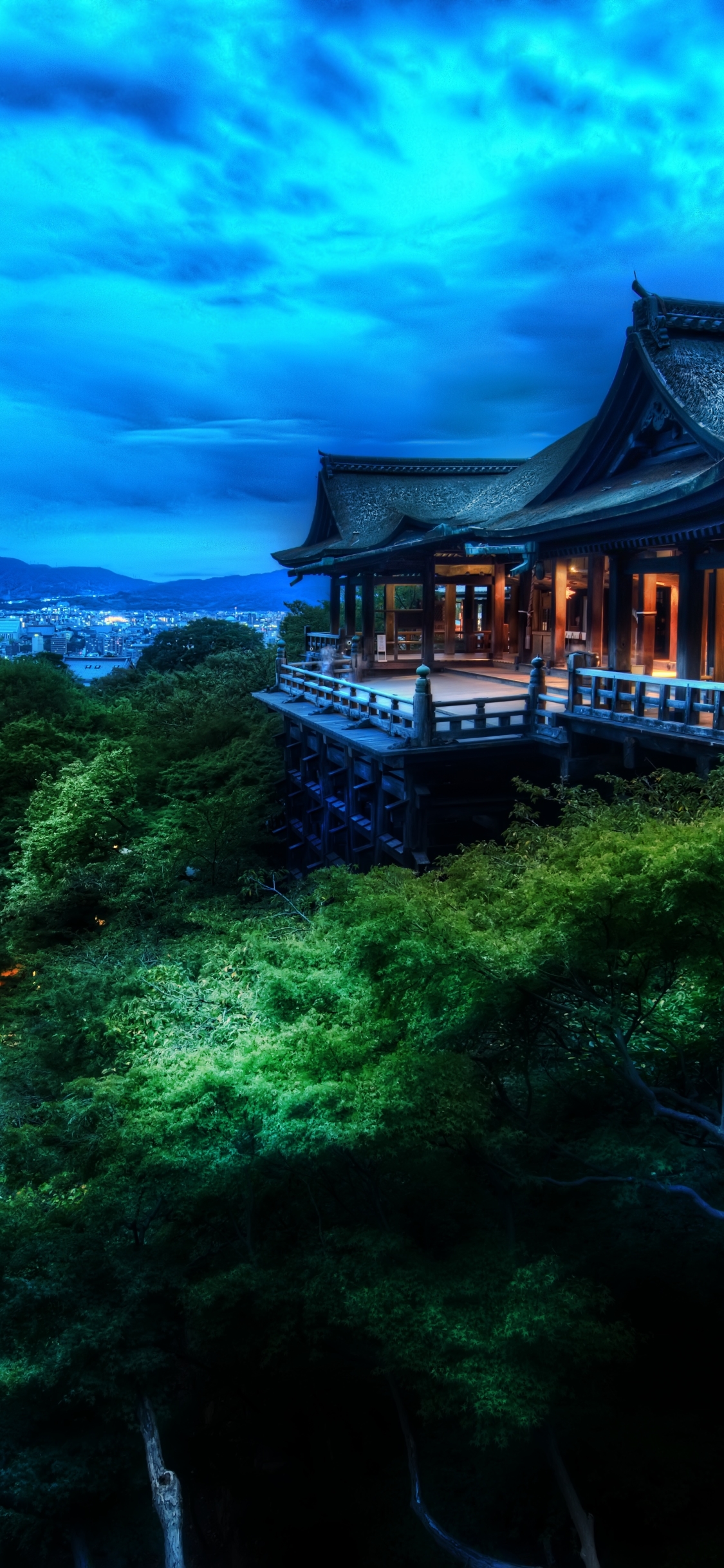 vertical wallpaper buddhist temple, kyoto, japan, kiyomizu dera, temples, religious, architecture, temple, otowa san kiyomizu dera, night