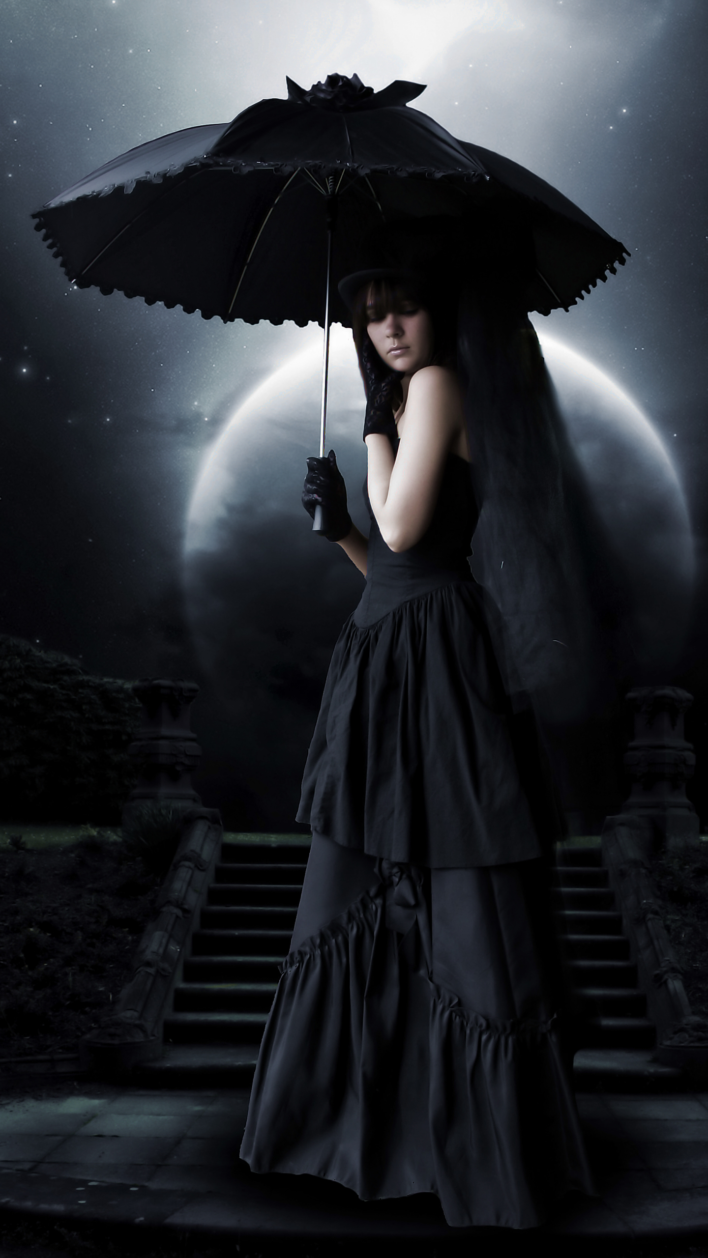 Download mobile wallpaper Gothic, Dark, Moonlight for free.