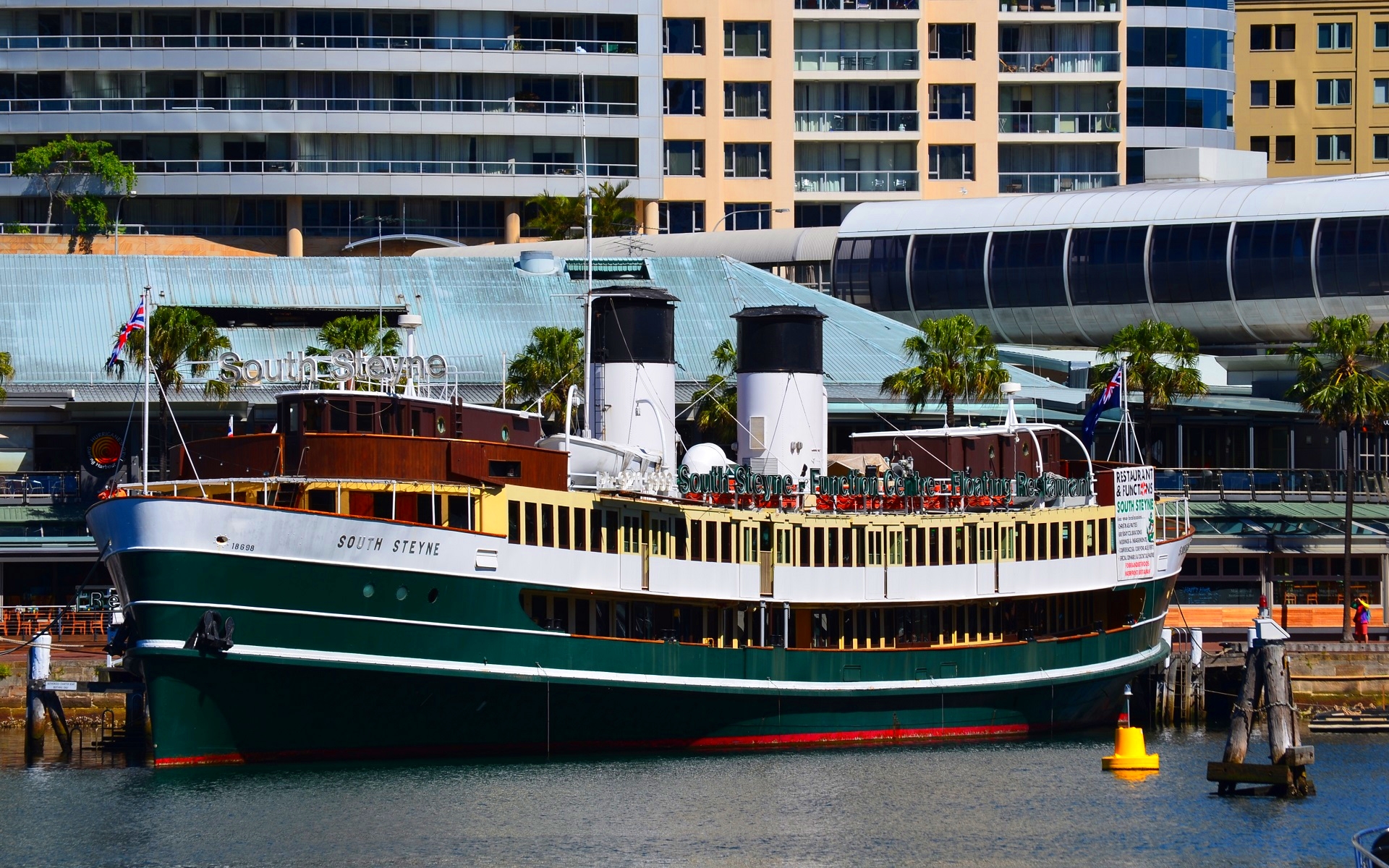 vehicles, south steyne floating restaurant, australia, boat, darling harbour, ferry, harbor, restaurant, south steyne, sydney HD wallpaper