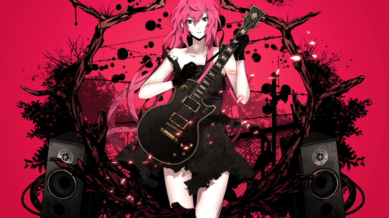 Гитара с рисунком аниме