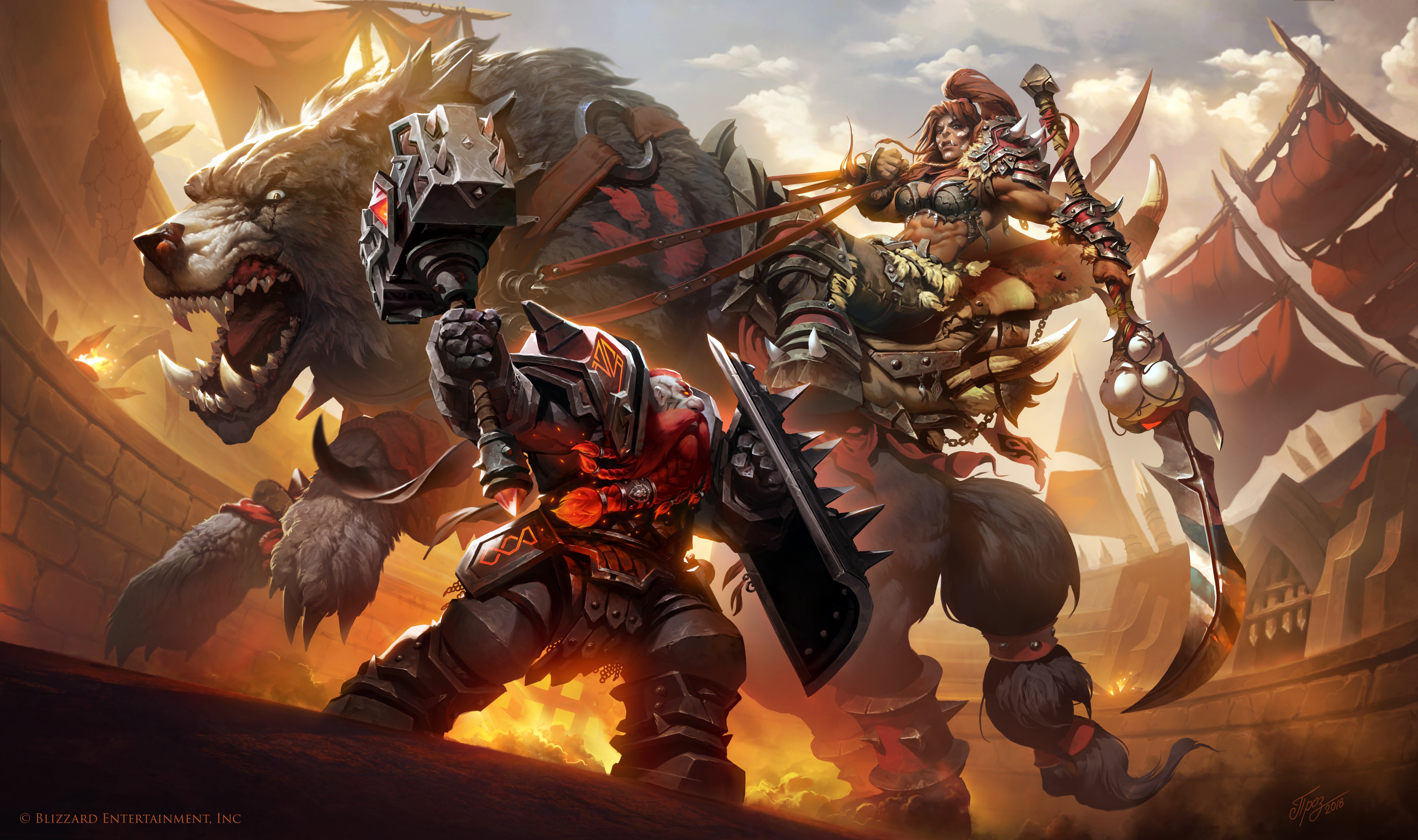 video game, world of warcraft: battle for azeroth, armor, dwarf, hammer, shield, warrior, woman warrior, world of warcraft UHD