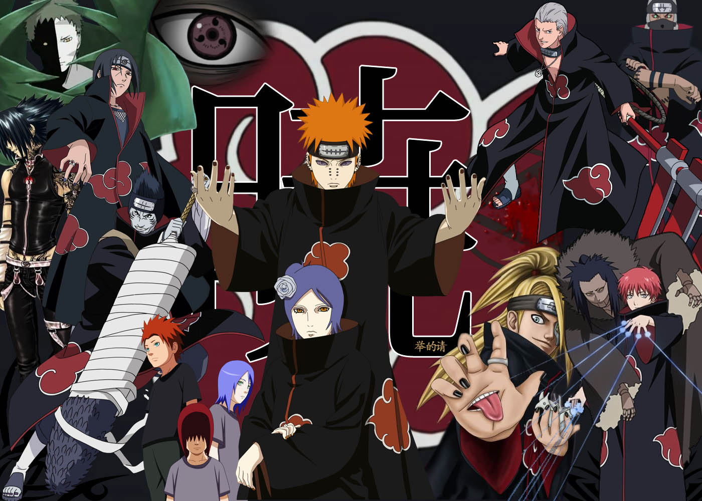 Download mobile wallpaper Deidara (Naruto), Hidan (Naruto), Kakuzu (Naruto), Kisame Hoshigaki, Sasori (Naruto), Zetsu (Naruto), Konan (Naruto), Pain (Naruto), Obito Uchiha, Itachi Uchiha, Anime, Naruto, Sasuke Uchiha for free.