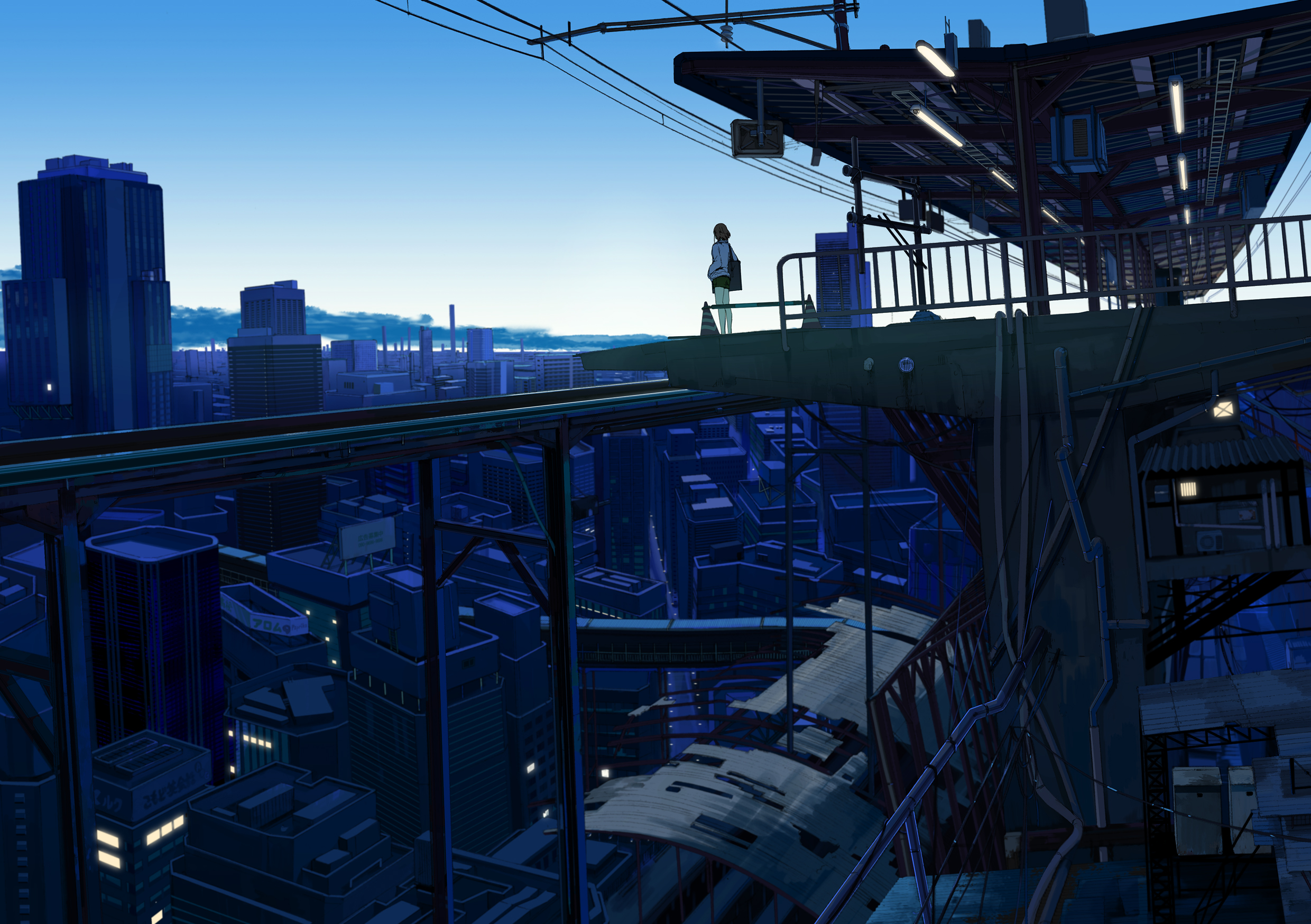 Фото на рабочий стол аниме город