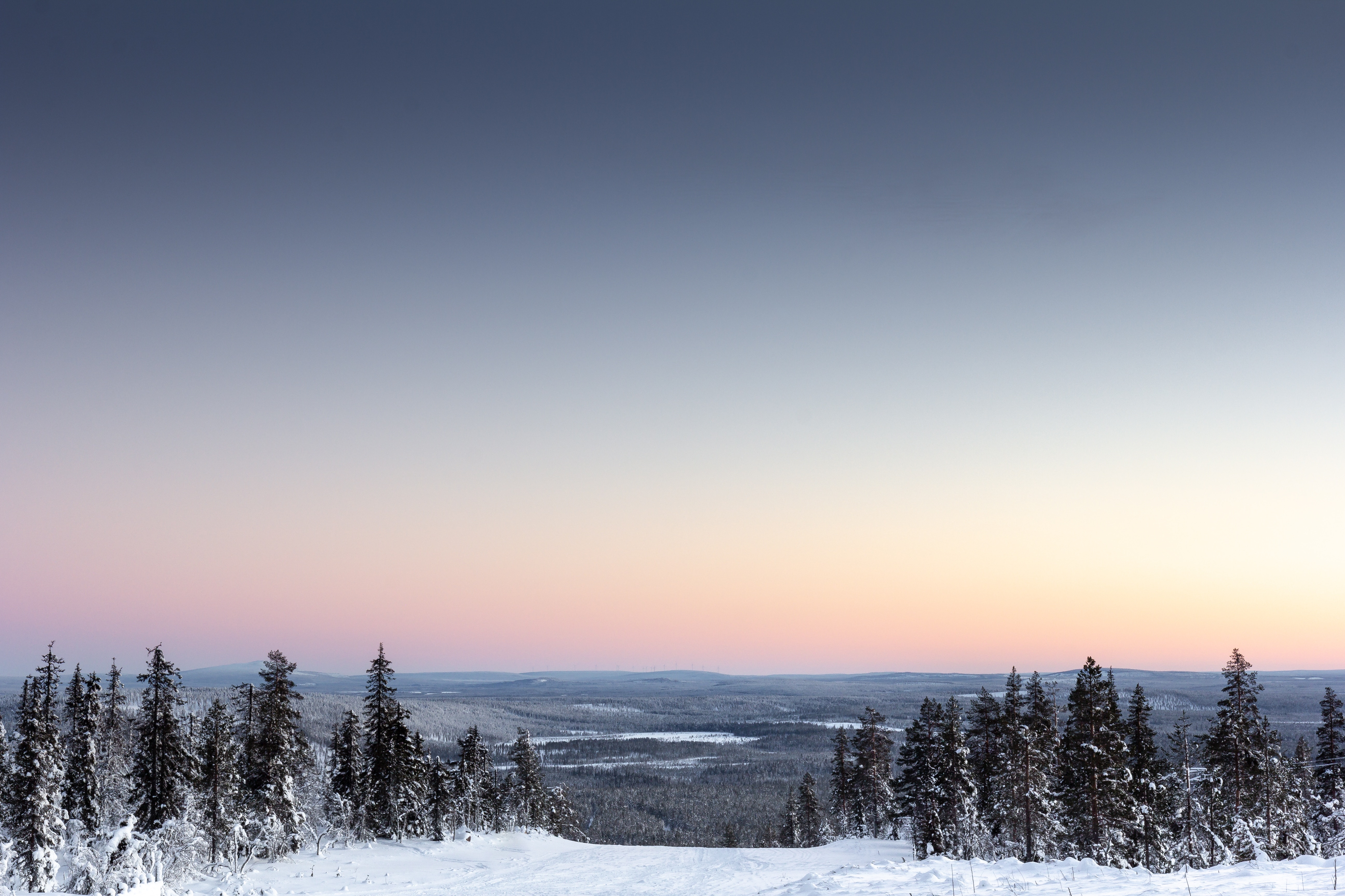 141282画像をダウンロードフィンランド, 冬, 自然, スカイ, 雪, 地平線, 徴収, レヴィ-壁紙とスクリーンセーバーを無料で