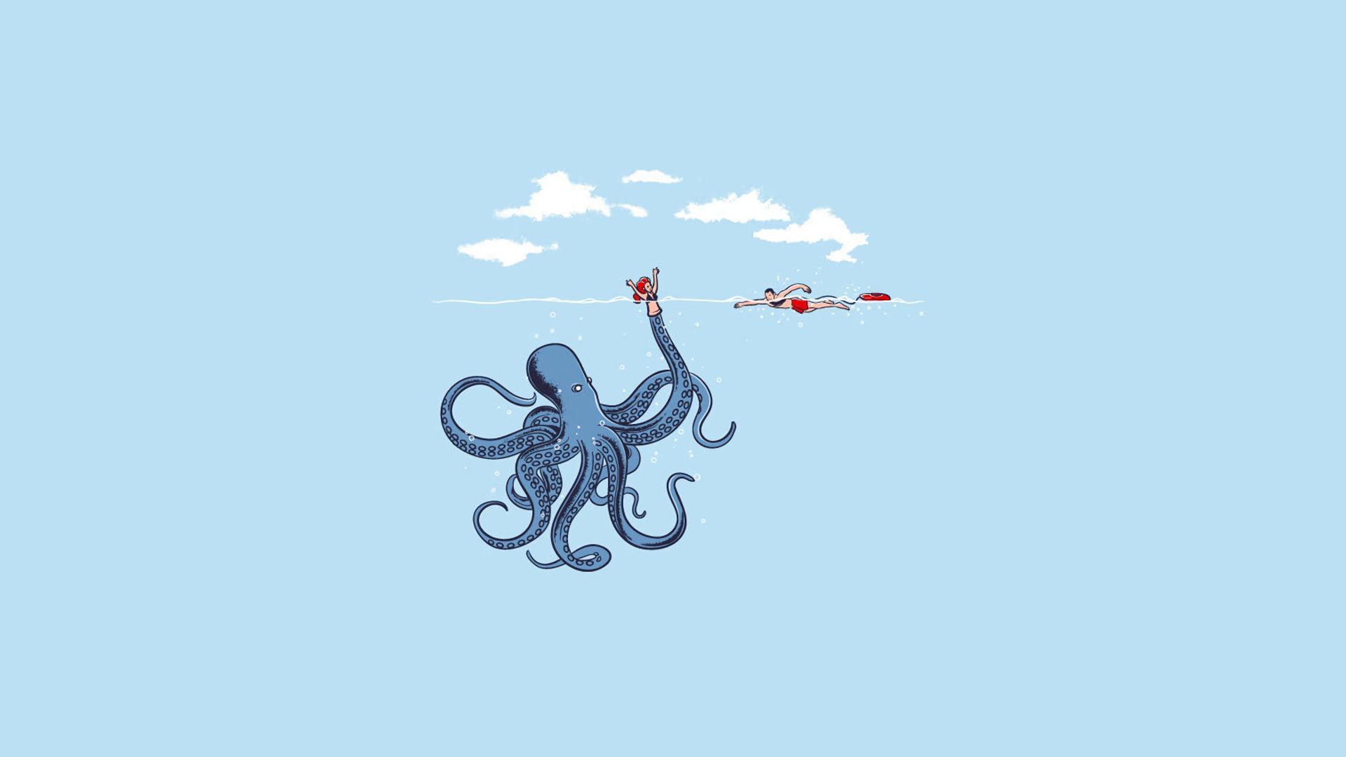 octopus, sea, animal, humor Aesthetic wallpaper