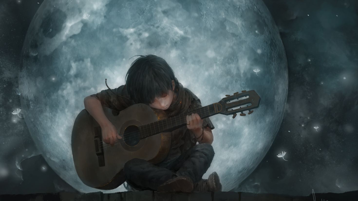 Песни на гитаре луна