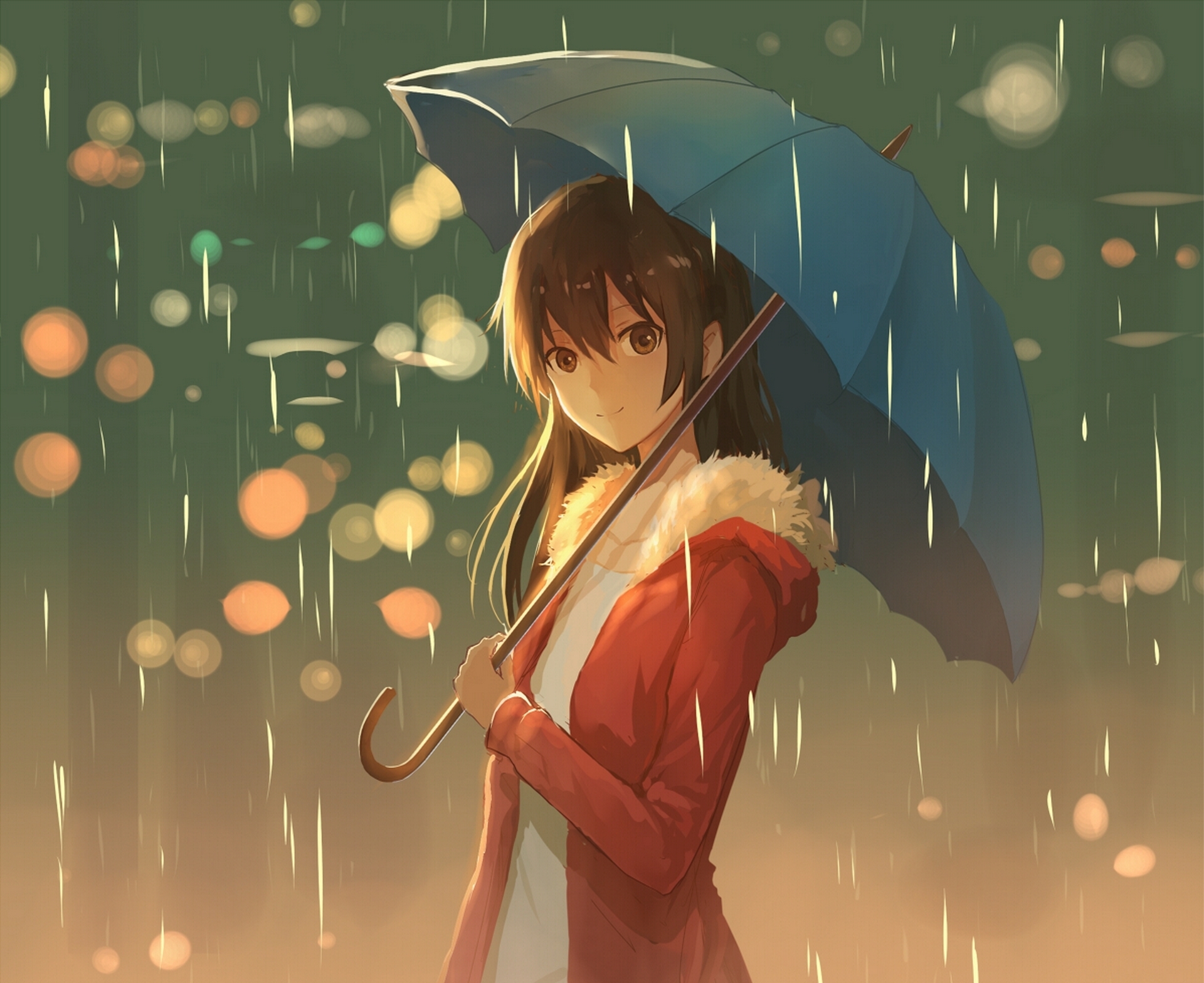 Девочка под дождем арт