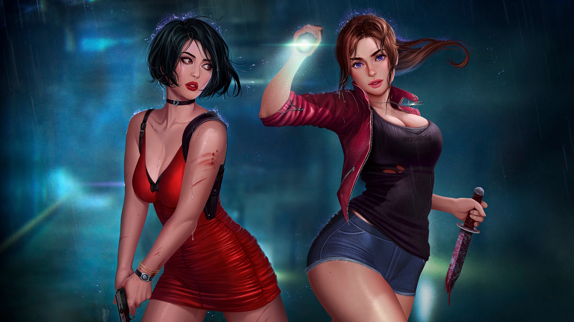 Resident Evil 2 Claire Redfield ada Wong