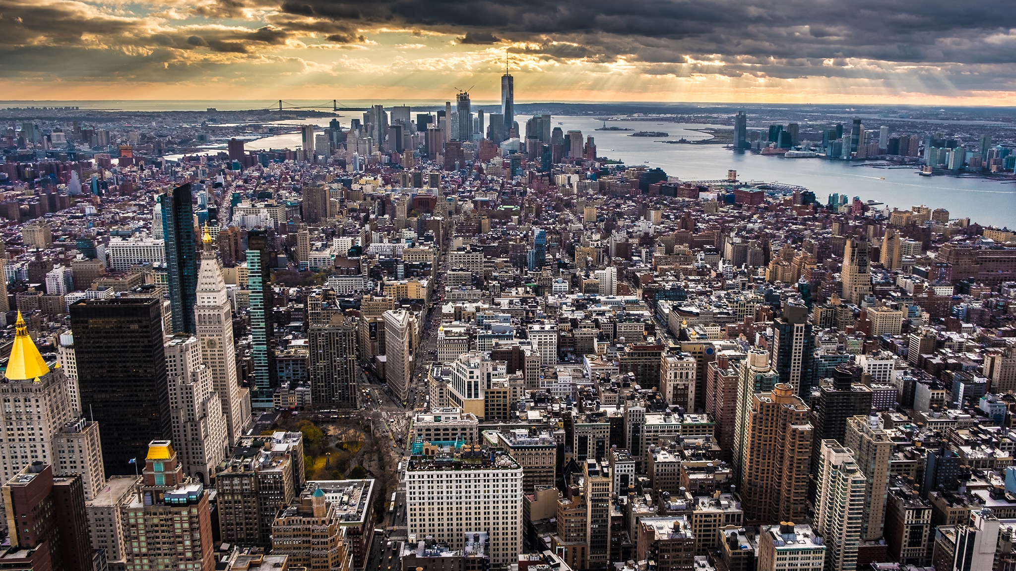 Нью-Йорк Манхэттен панорама