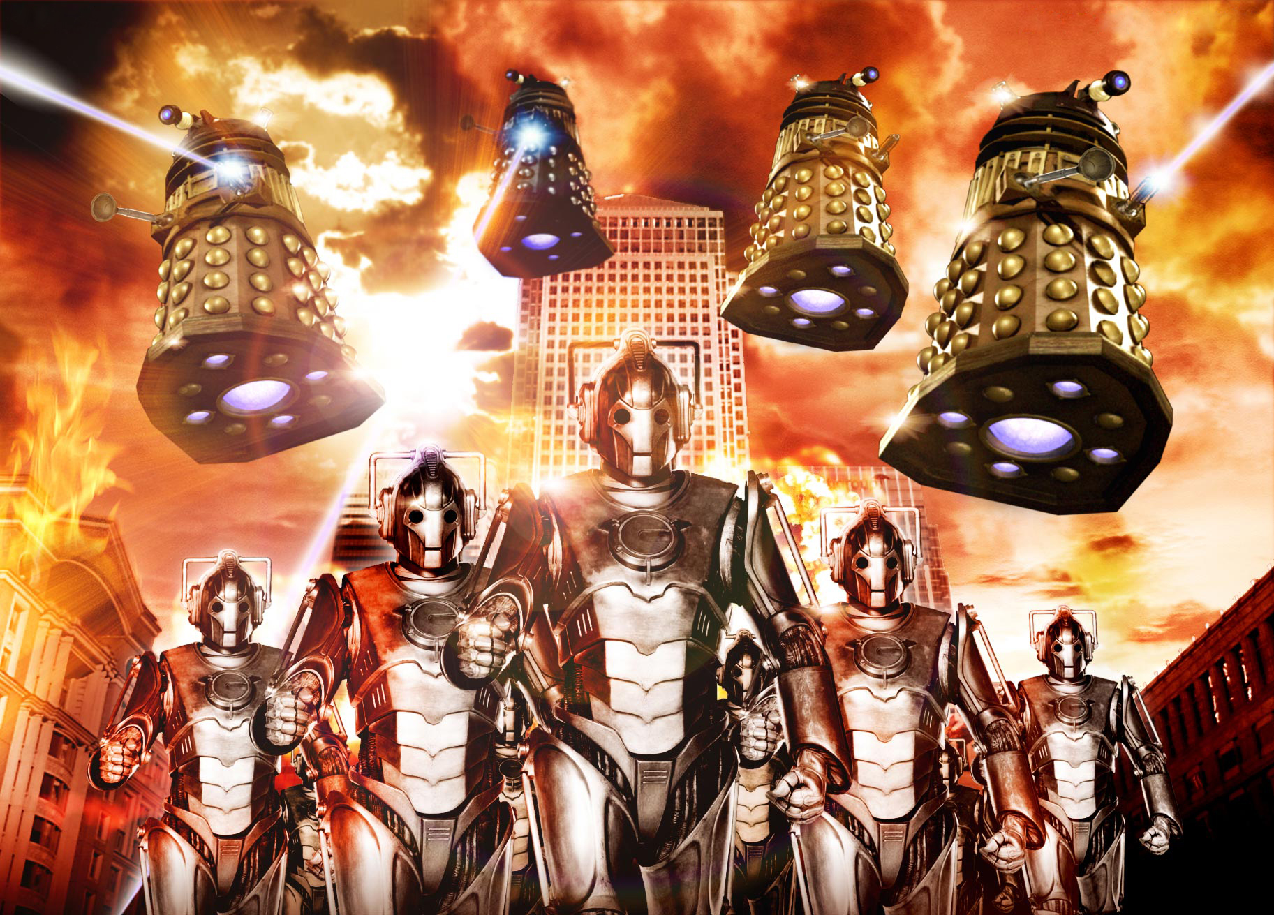 Download mobile wallpaper Doctor Who, Tv Show, Cyberman (Doctor Who), Dalek for free.