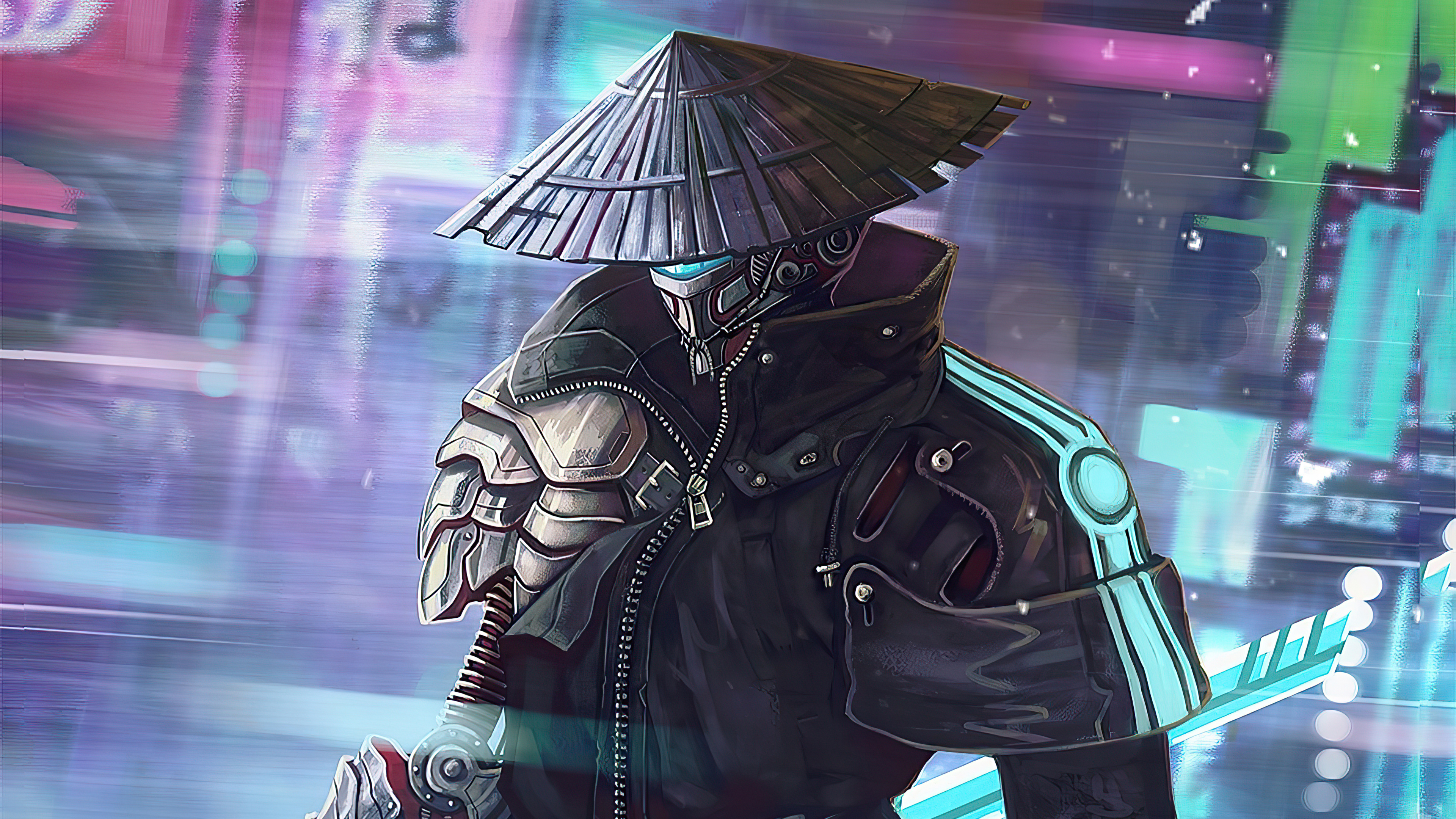 Free download wallpaper Cyberpunk, Warrior, Sci Fi, Samurai on your PC desktop