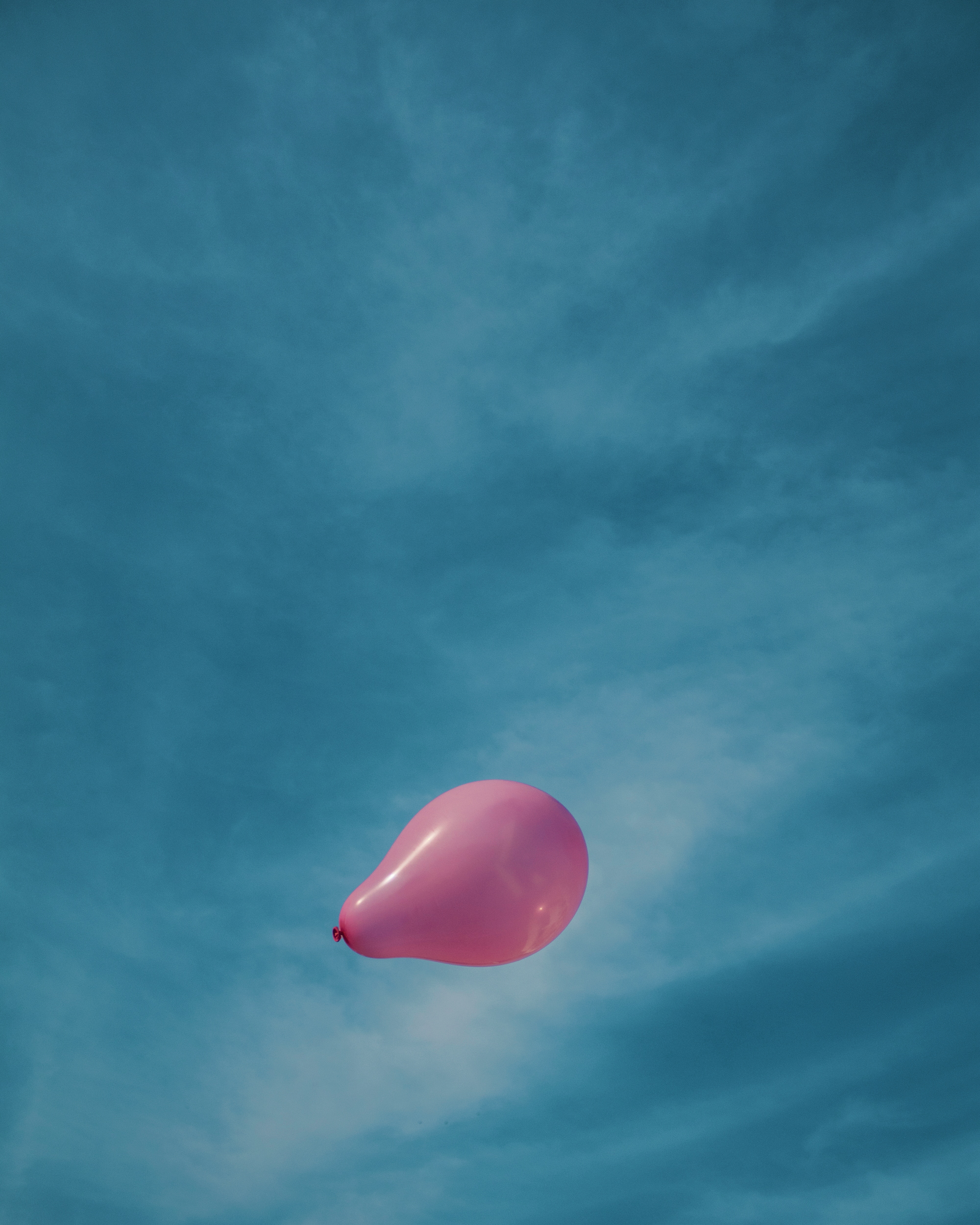 sky, clouds, minimalism, flight, balloon, ease wallpaper for mobile