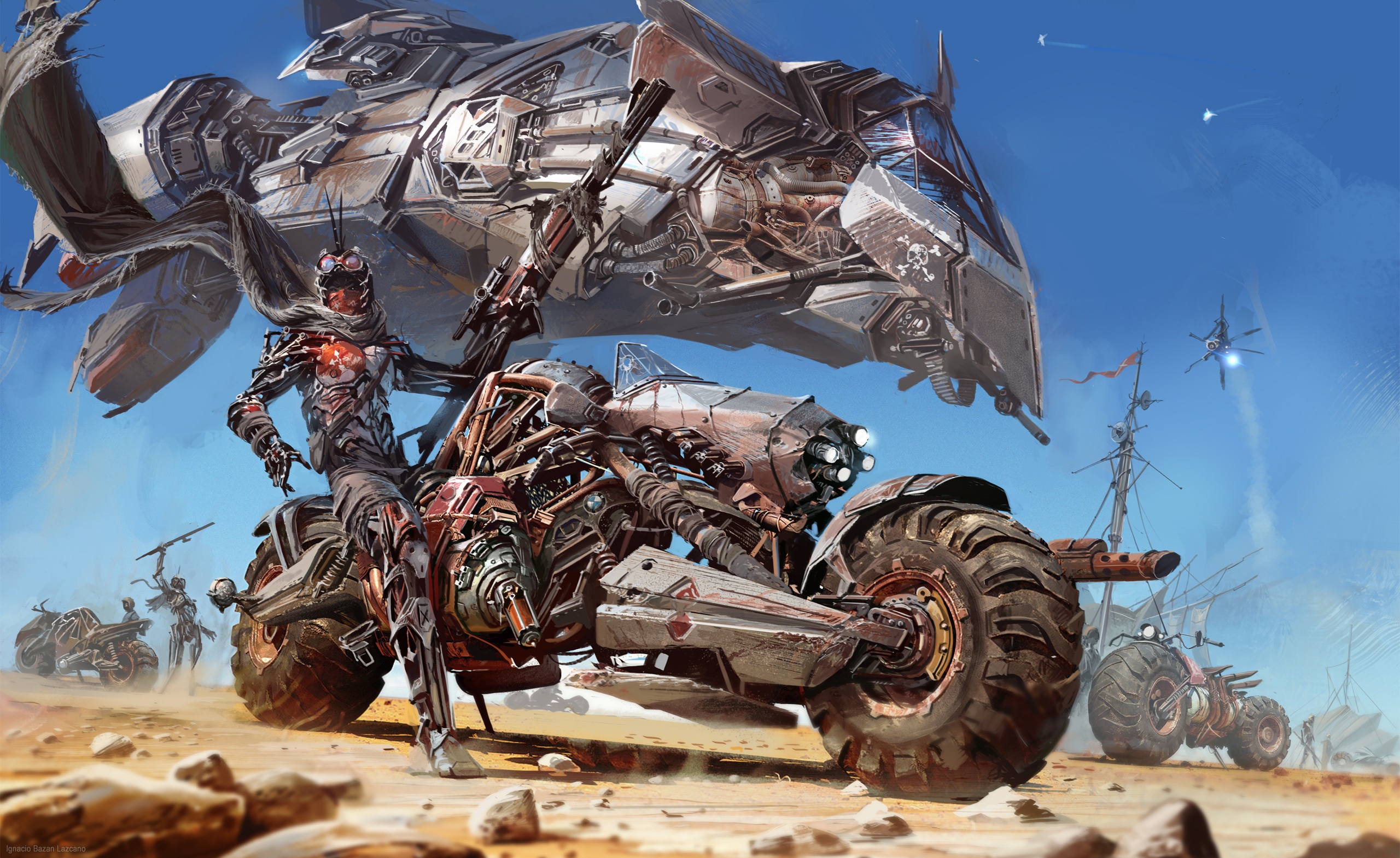 Download mobile wallpaper Weapon, Motorcycle, Sci Fi, Cyborg, Futuristic, Vehicle, Post Apocalyptic for free.