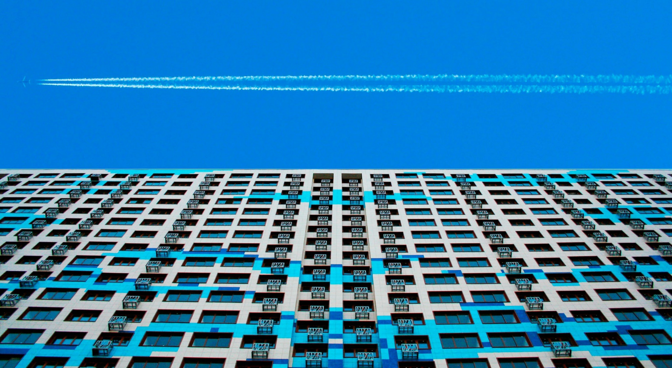 Download mobile wallpaper Flight, Building, Airplane, Plane, Minimalism for free.