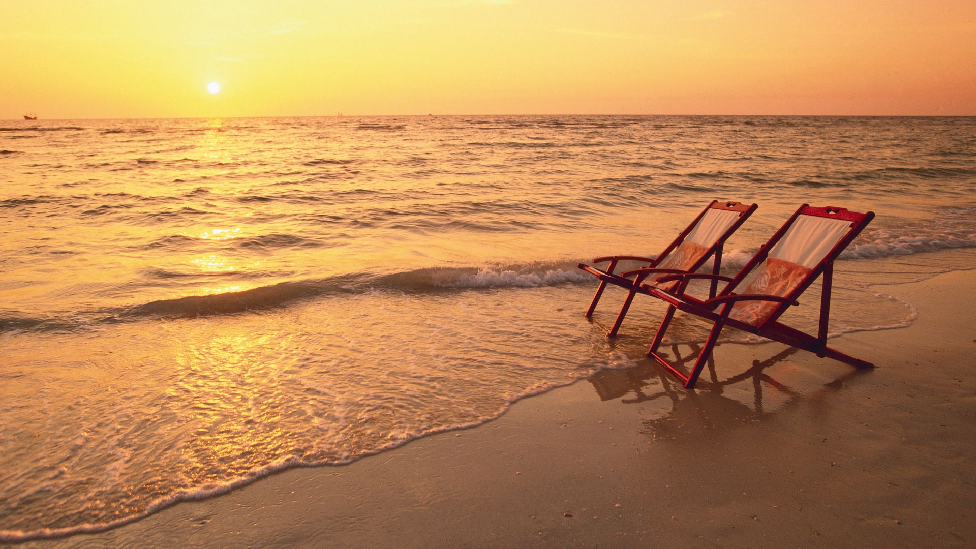 sea, horizon, photography, sunset, beach, chair, ocean