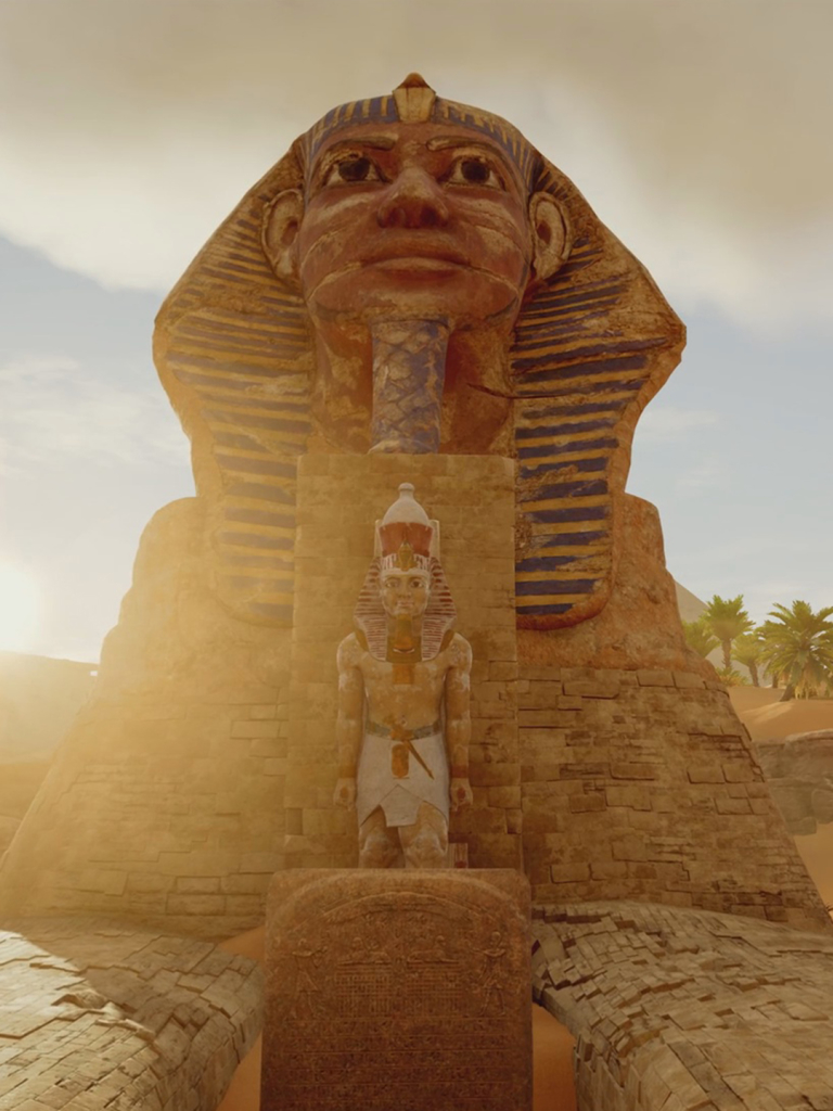 video game, assassin's creed origins, statue, sphinx, desert, assassin's creed Full HD