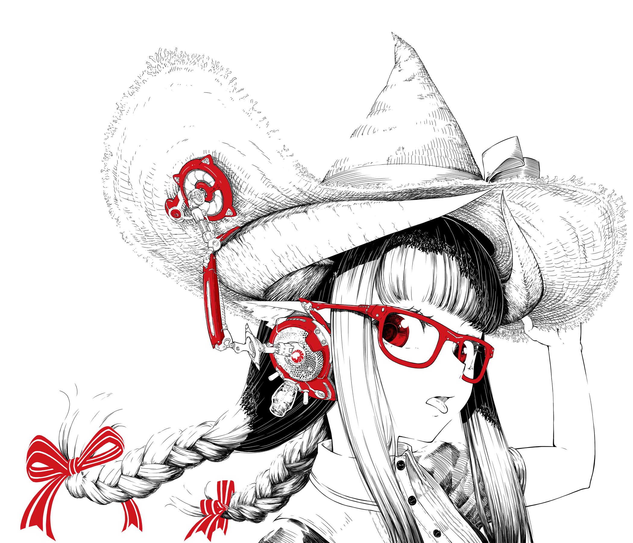Девушка в очках арт карандашом