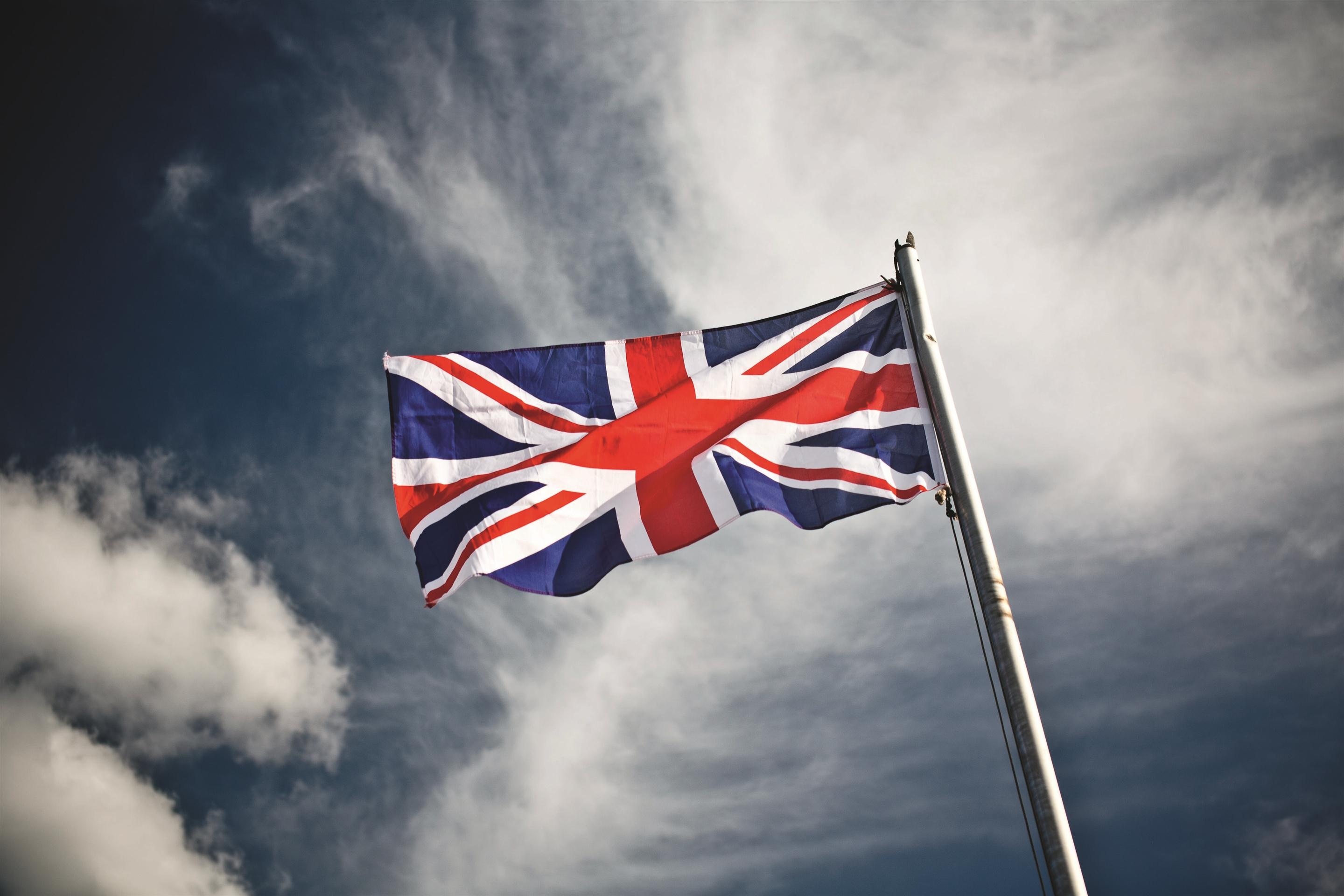 great britain, background, flags, gray