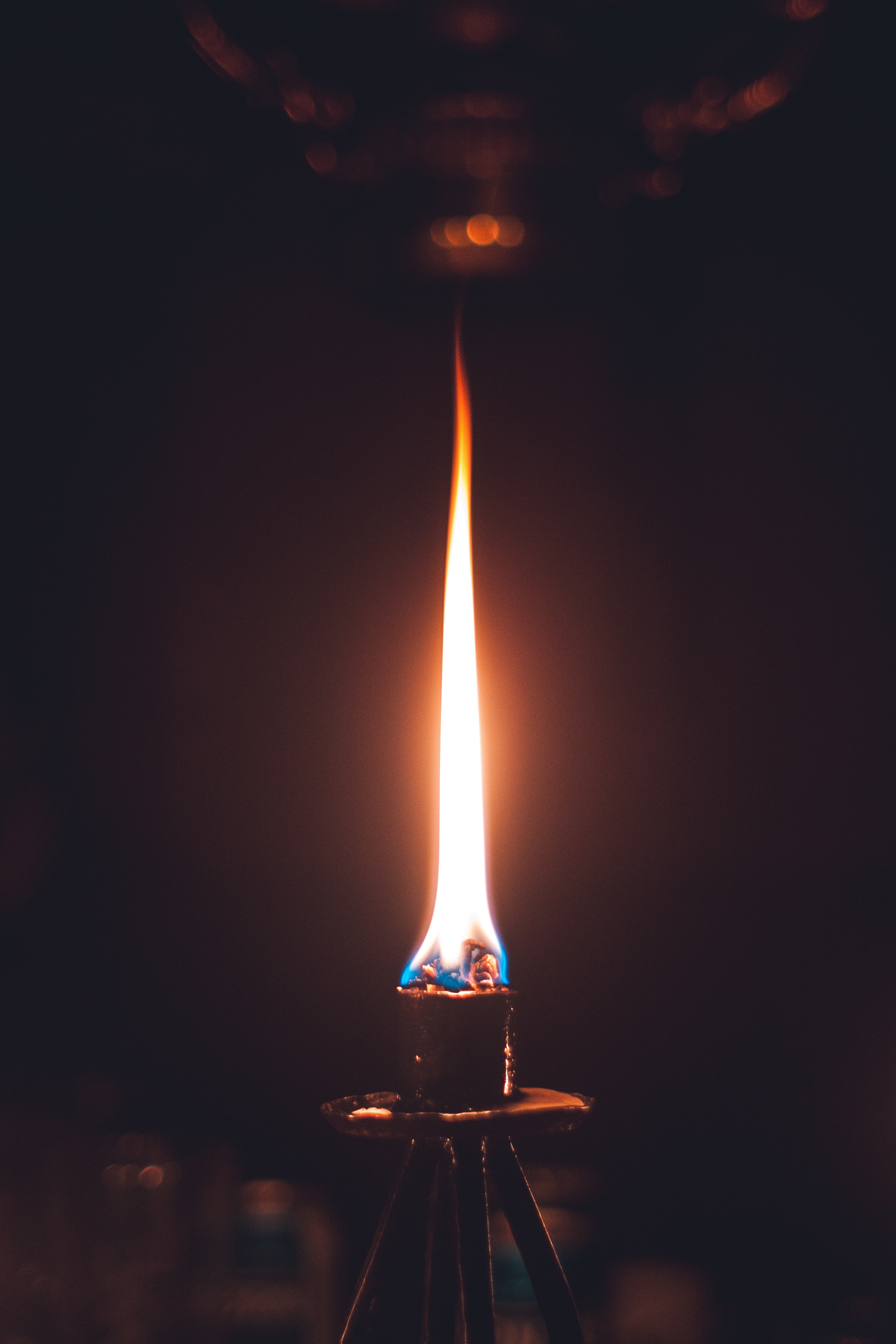 dark, fire, flame, wick HD wallpaper
