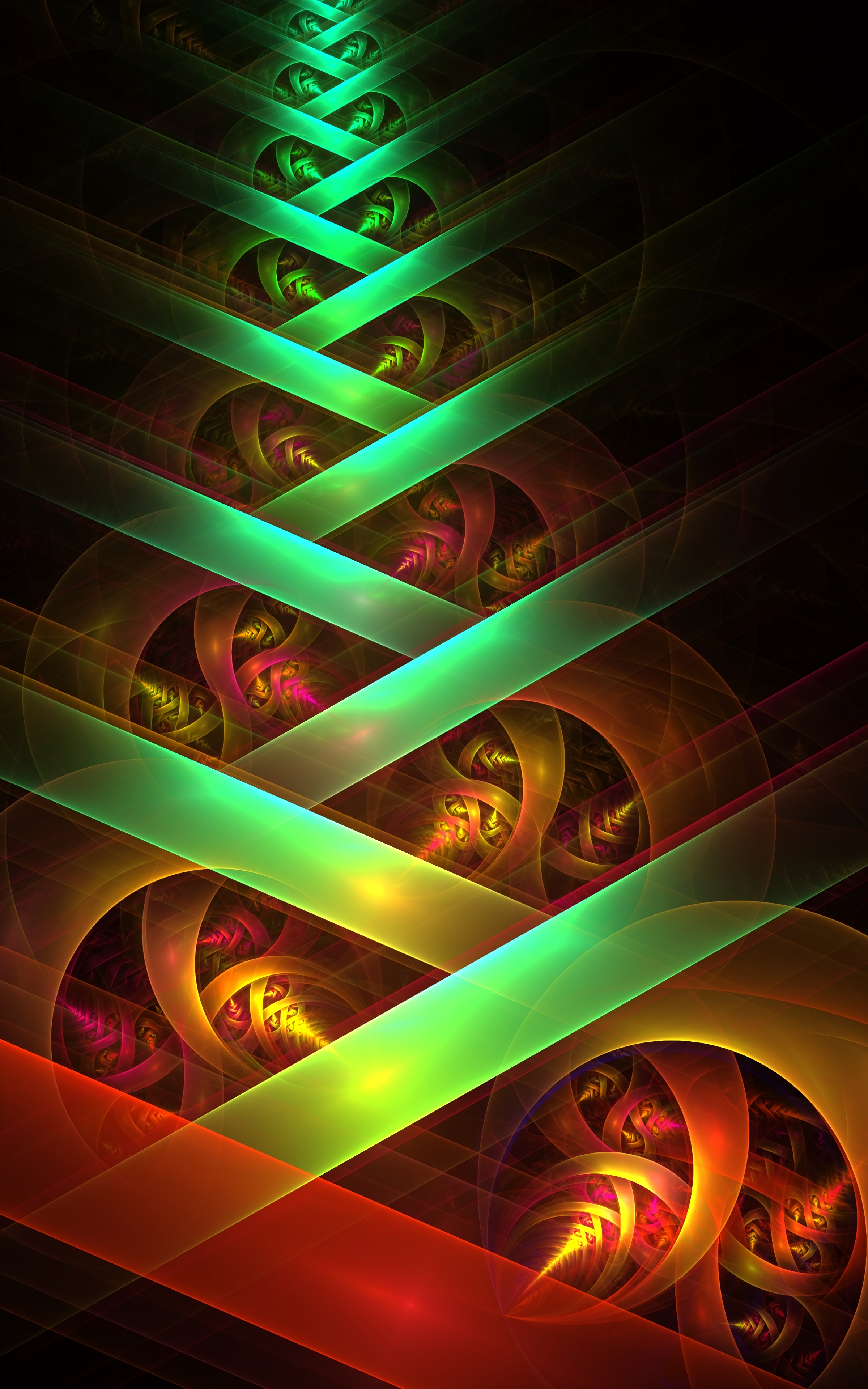 multicolored, abstract, lines, motley, fractal, crossing, perspective, prospect, intersection