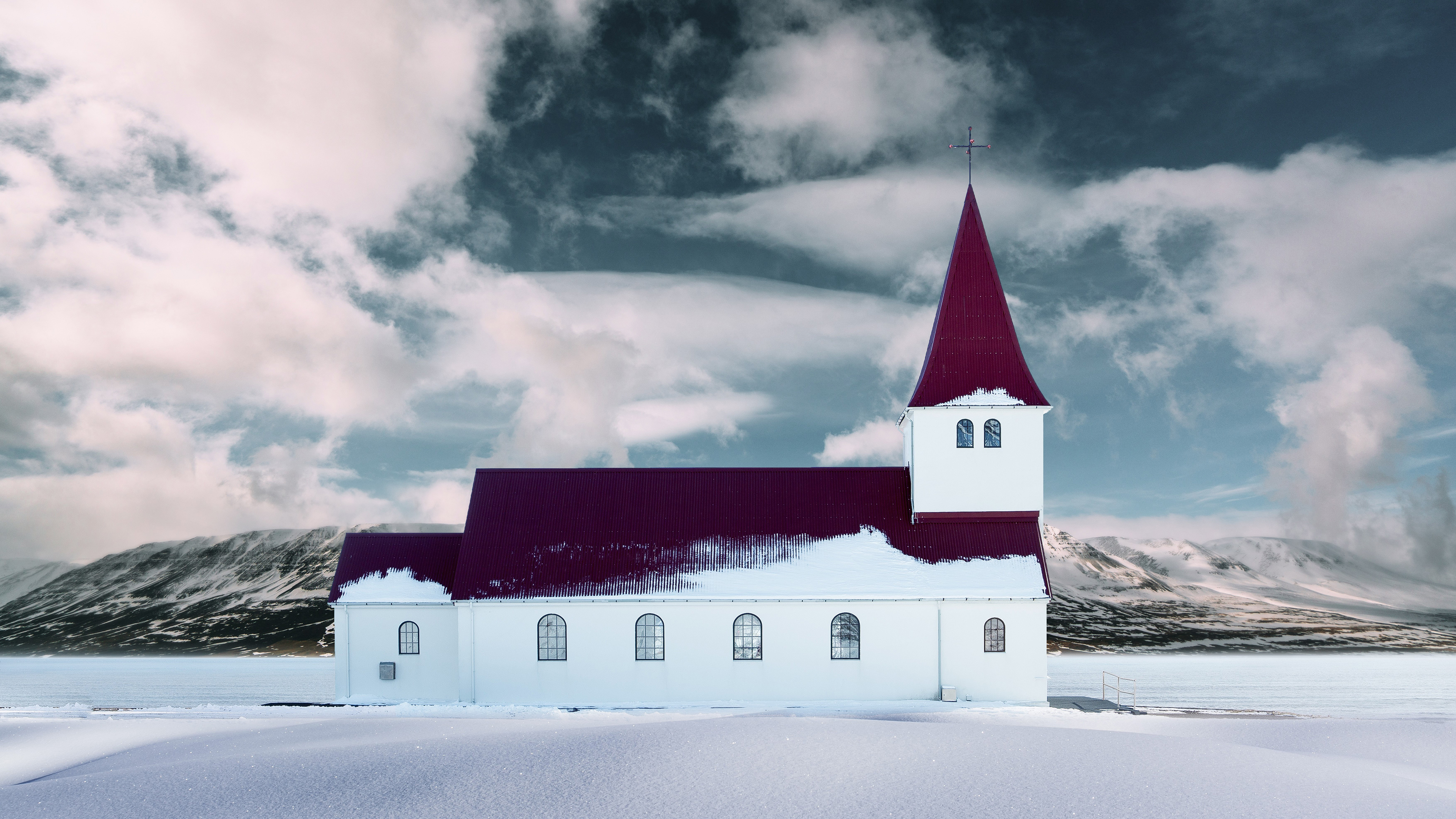 Download mobile wallpaper Snow, Church, Churches, Religious for free.