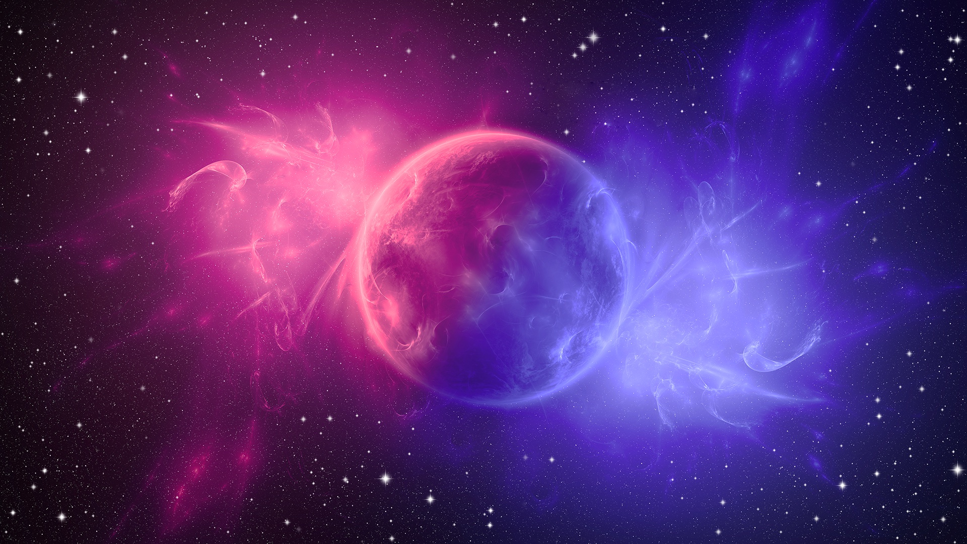 Фиолетовая туманность в космосе