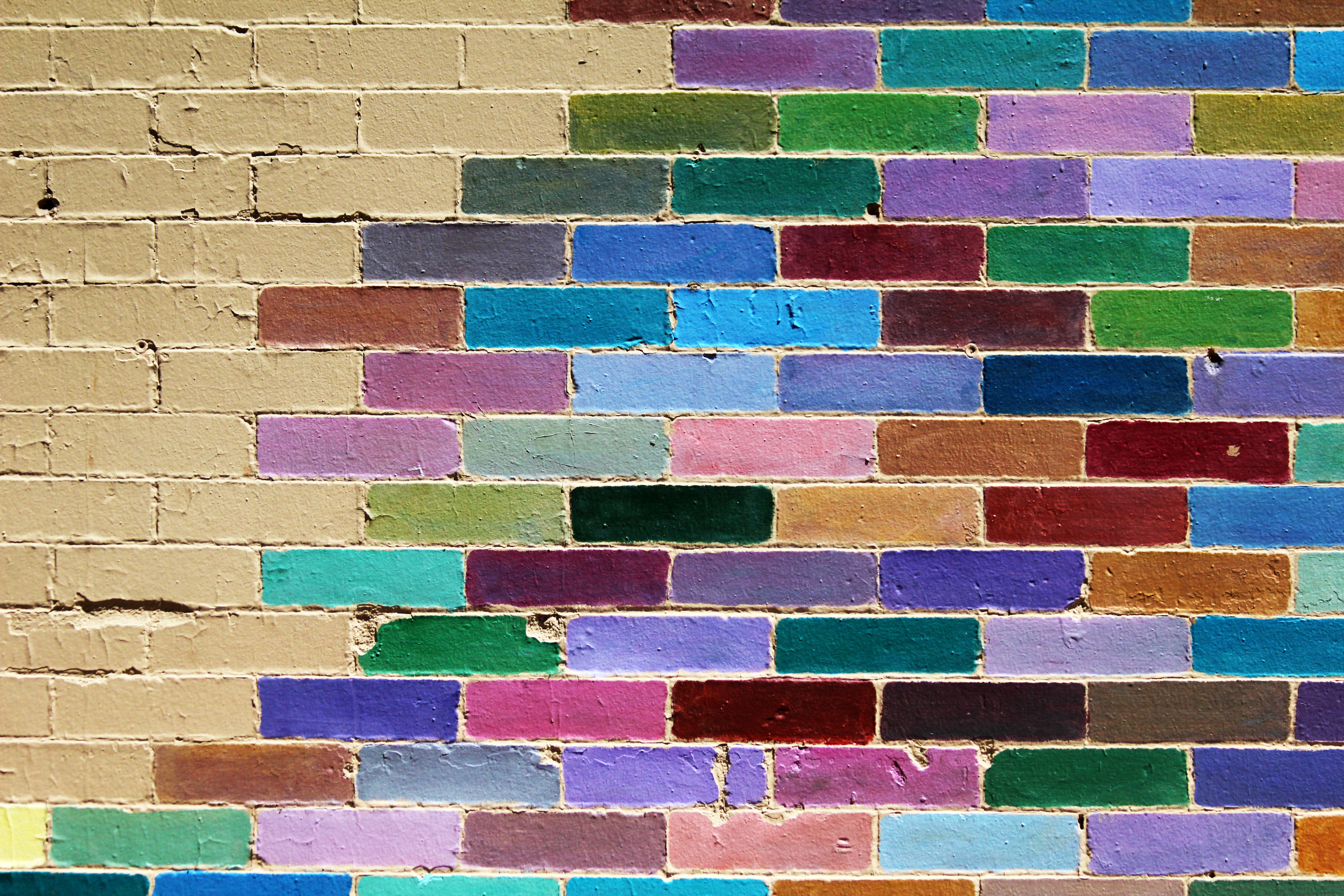 Free download wallpaper Texture, Wall, Colors, Colorful, Brick, Photography on your PC desktop