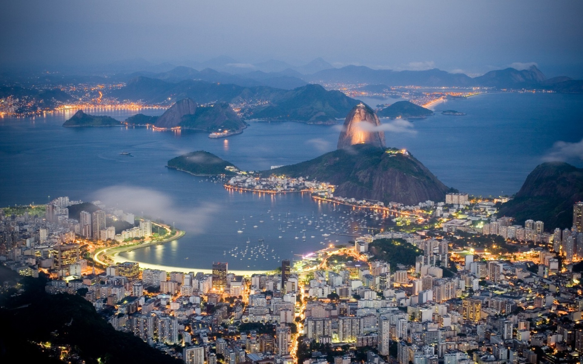 343000 Hintergrundbild herunterladen menschengemacht, rio de janeiro, brasilien, abend, städte - Bildschirmschoner und Bilder kostenlos