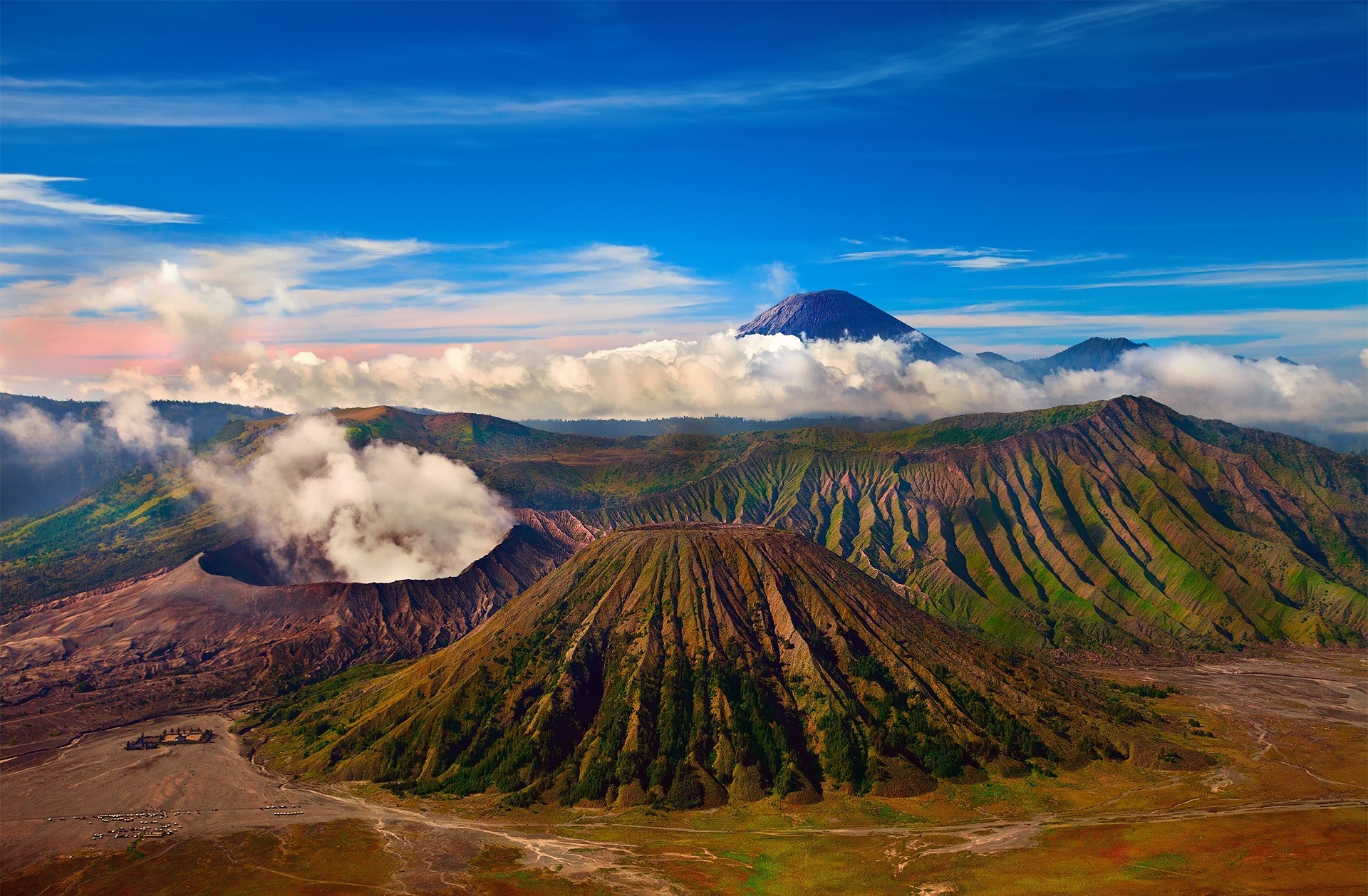 earth, mount bromo, cloud, indonesia, java (indonesia), volcano, volcanoes
