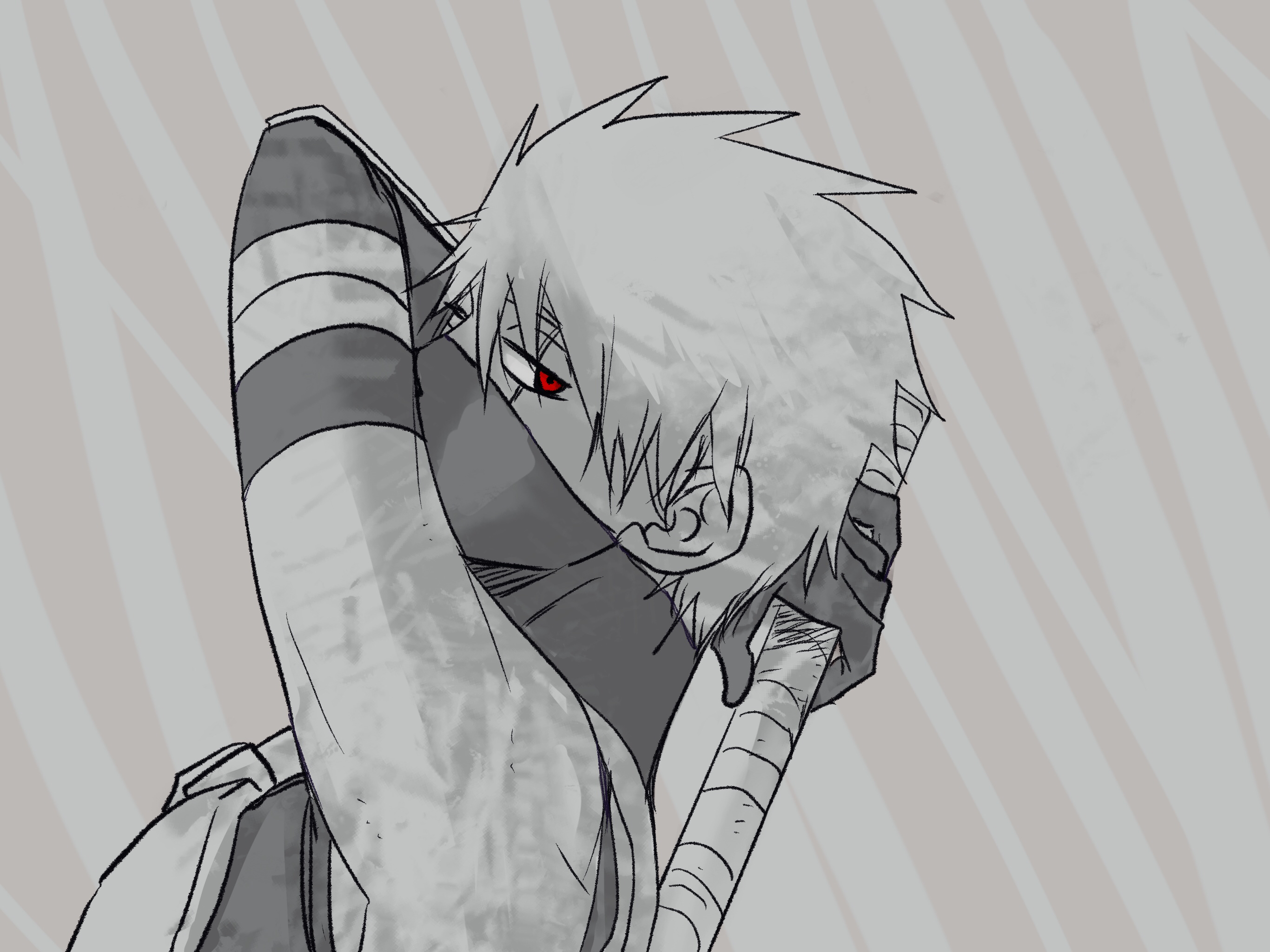 Kakashi drawing, anime, naruto, HD phone wallpaper